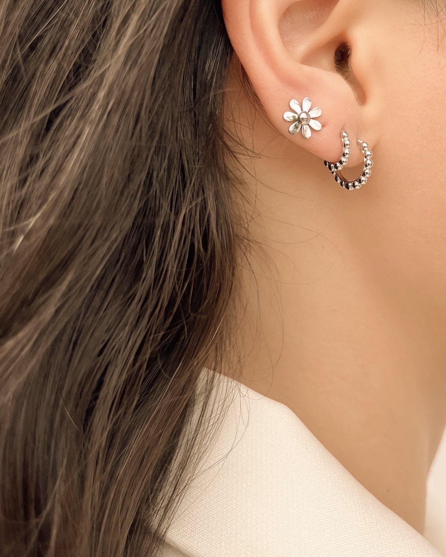 Argola Bolinhas - Prata 925