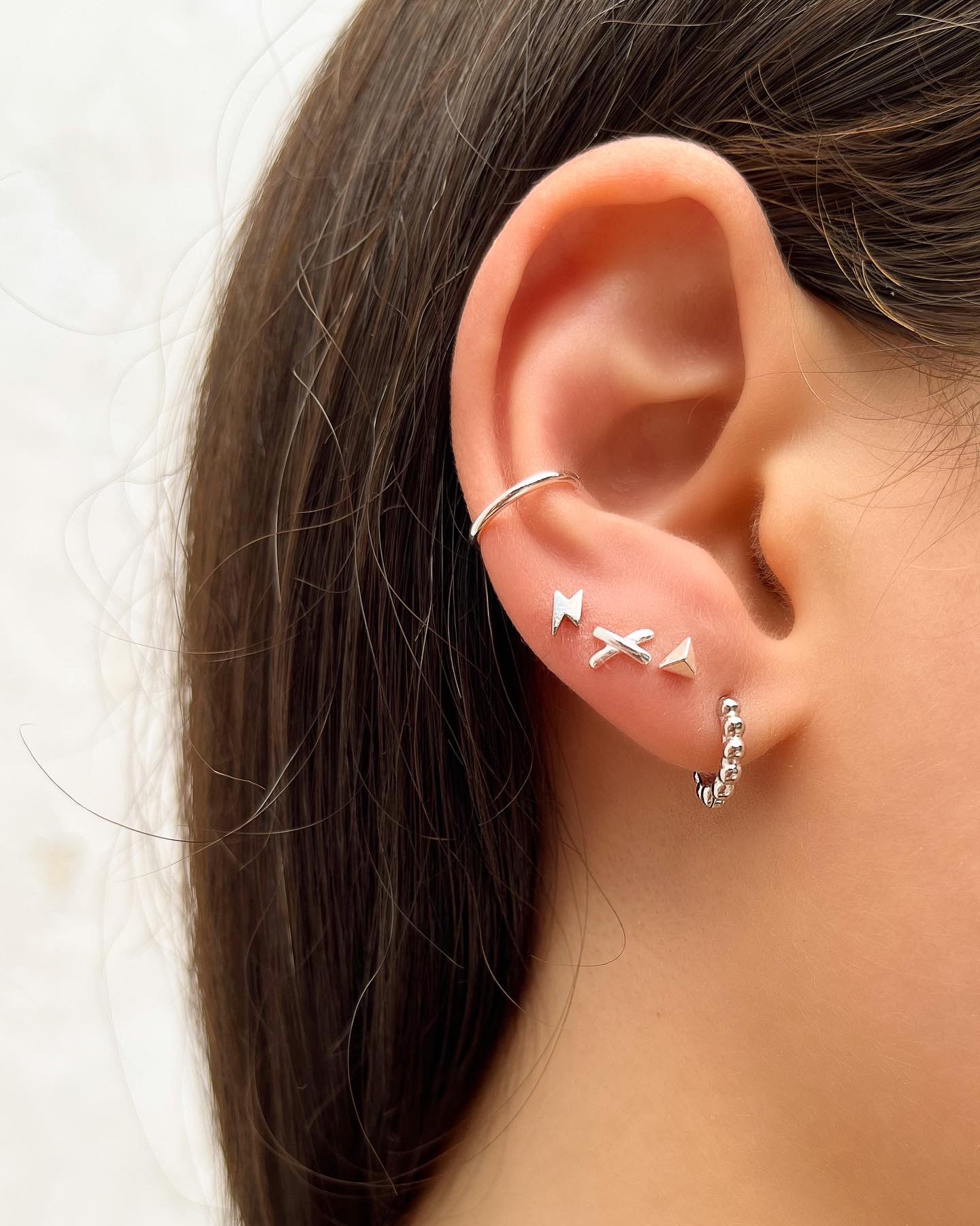 Argola Bolinhas - Prata 925