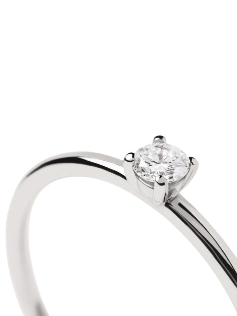 Anel Solitário - Prata 925