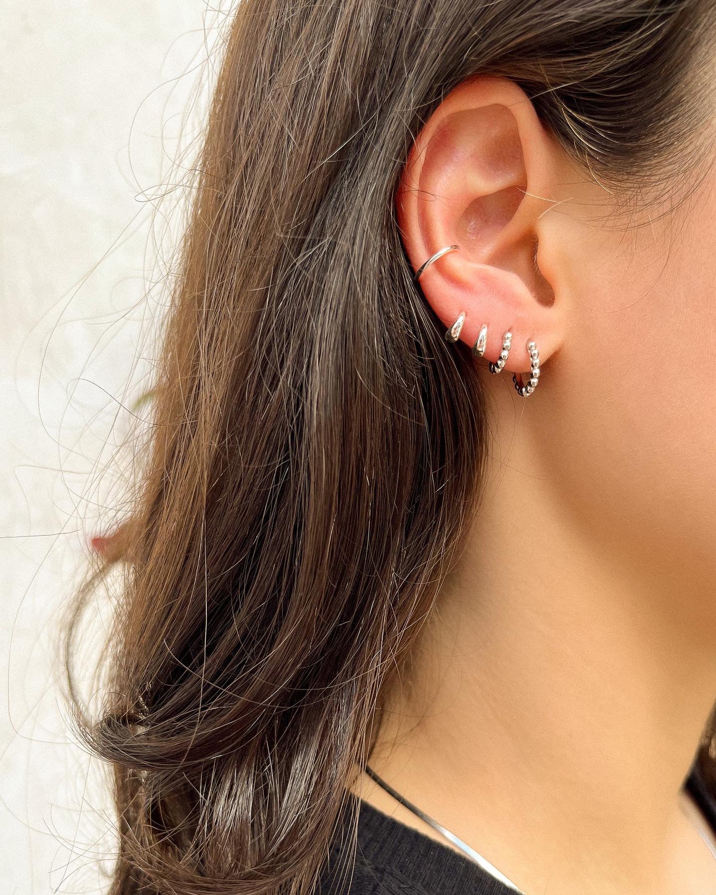 Argola Bolinhas - Prata 925