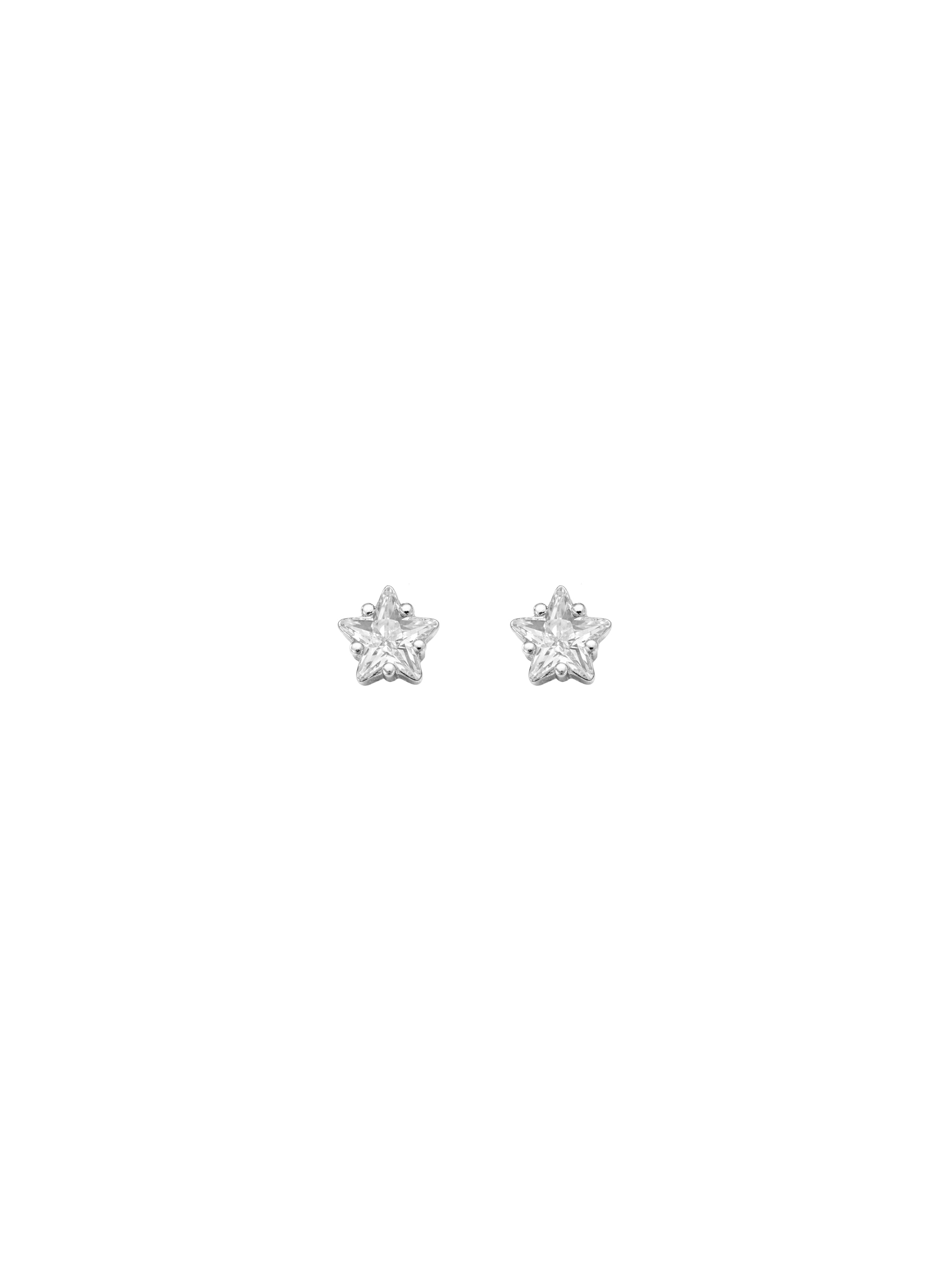 Brinco Estrela Cristal - Prata 925