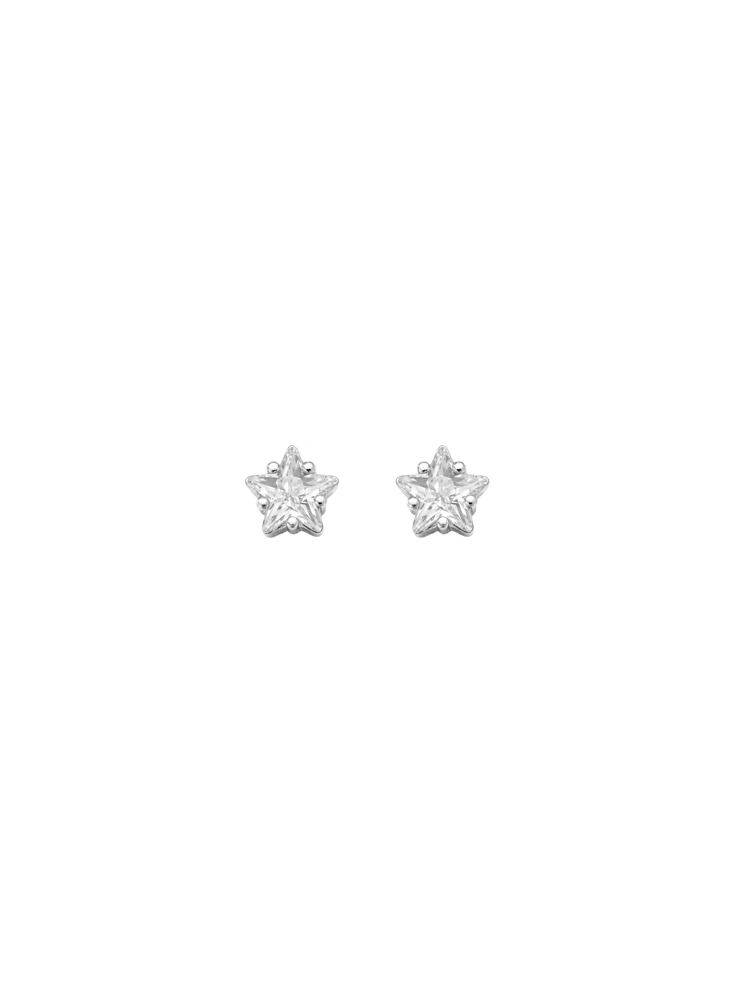 Brinco Estrela Cristal - Prata 925