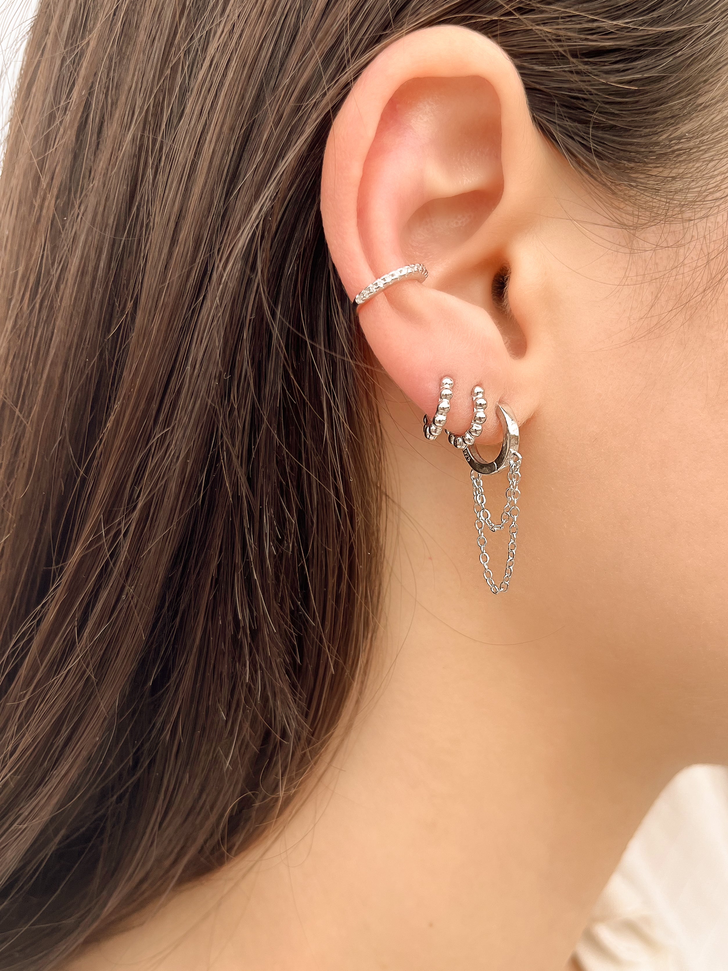 Argola Bolinhas - Prata 925