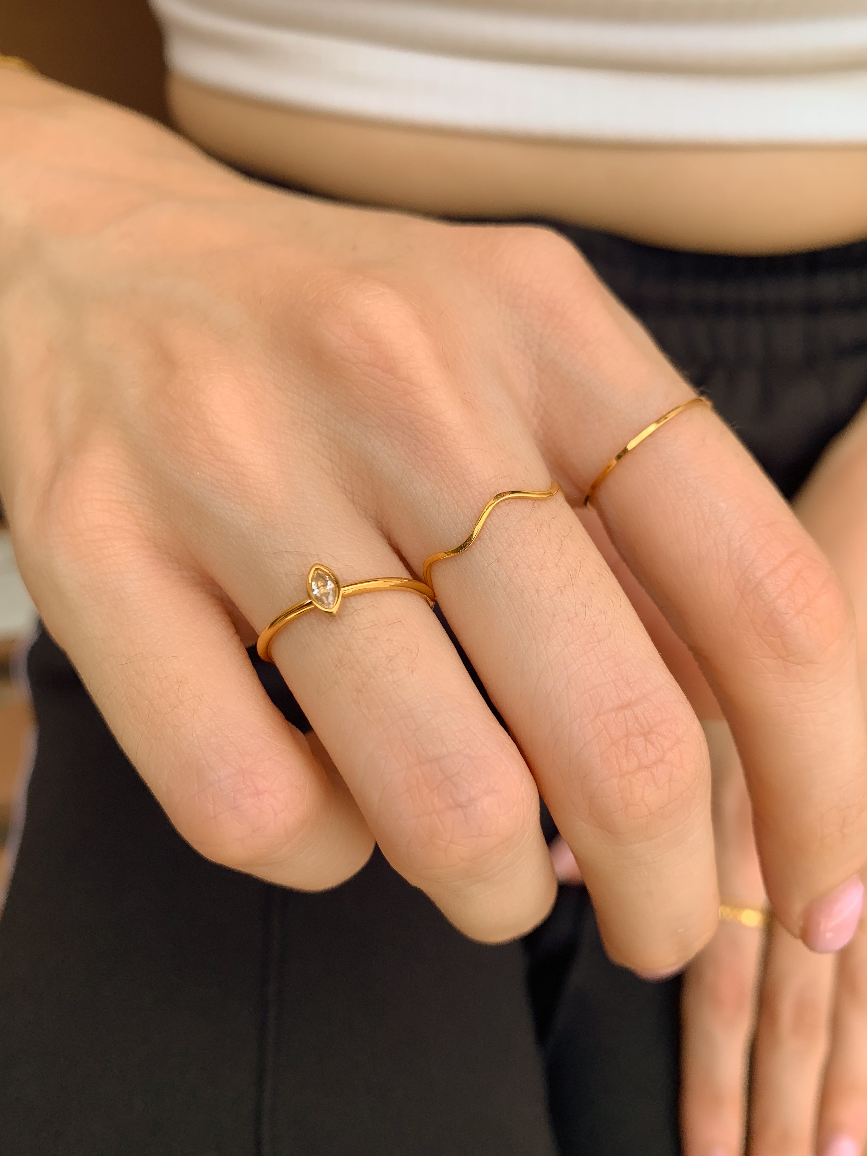 Anel Diamond - Dourado