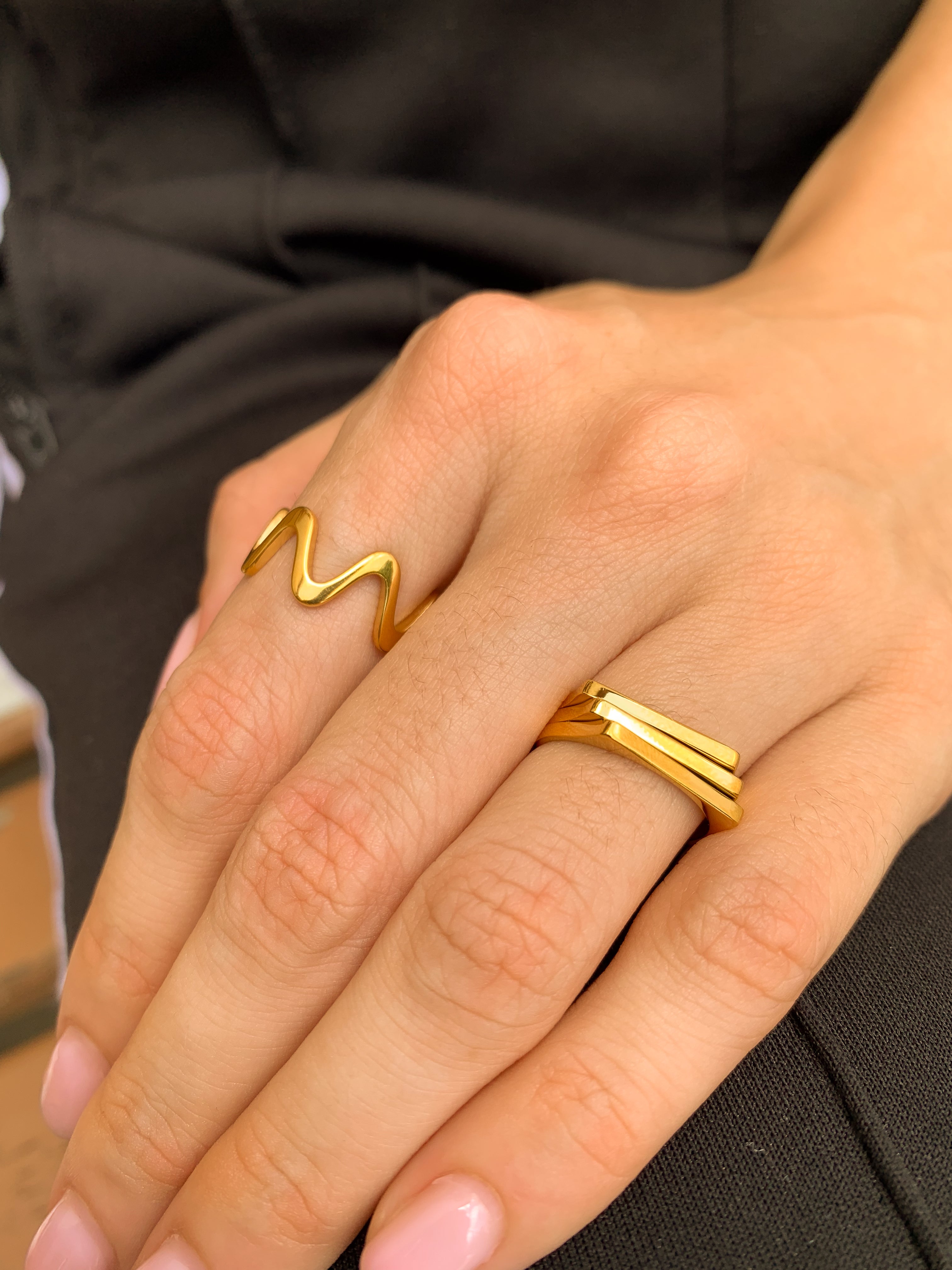 Anel Triplo - Dourado