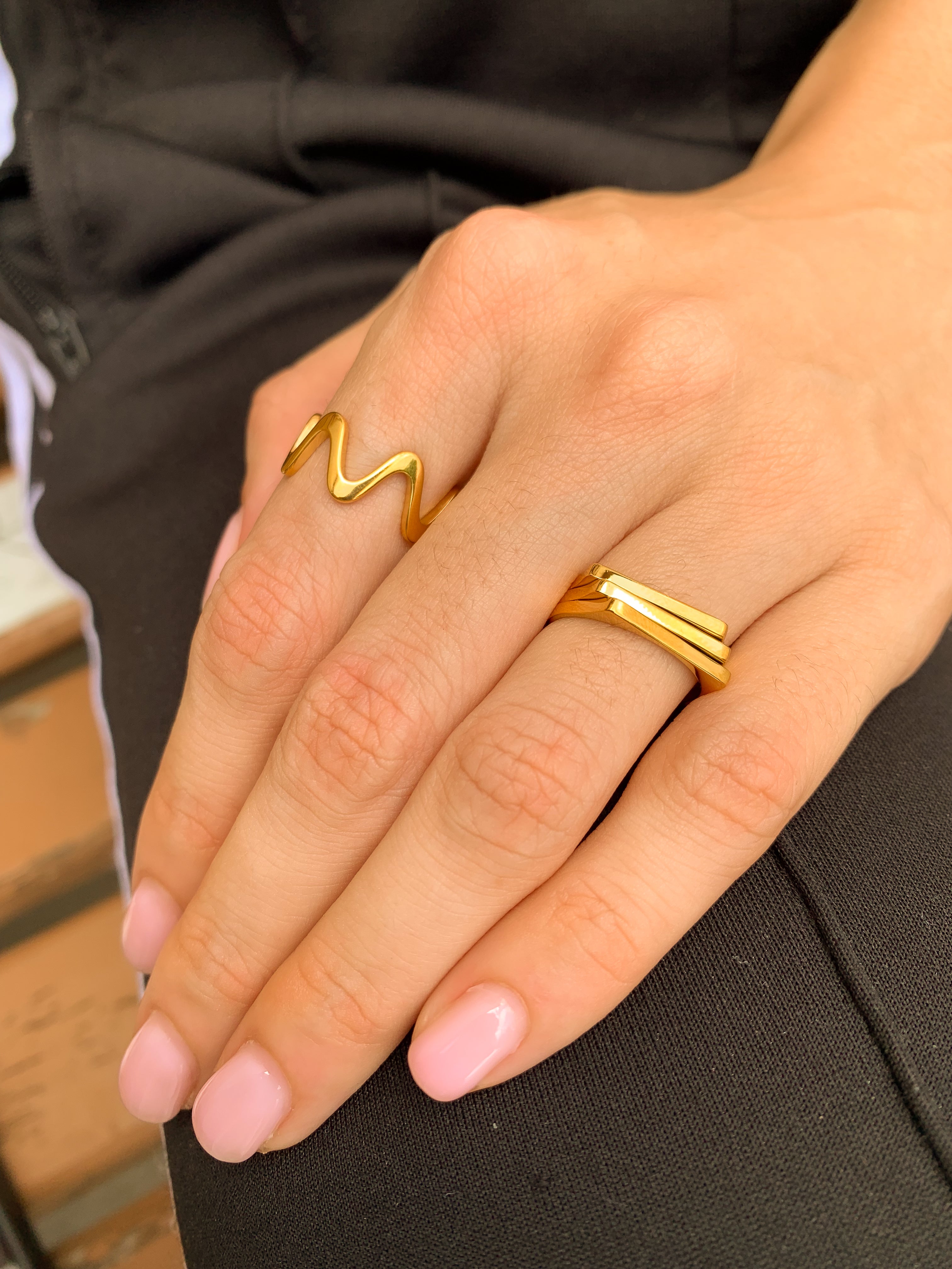 Anel Triplo - Dourado