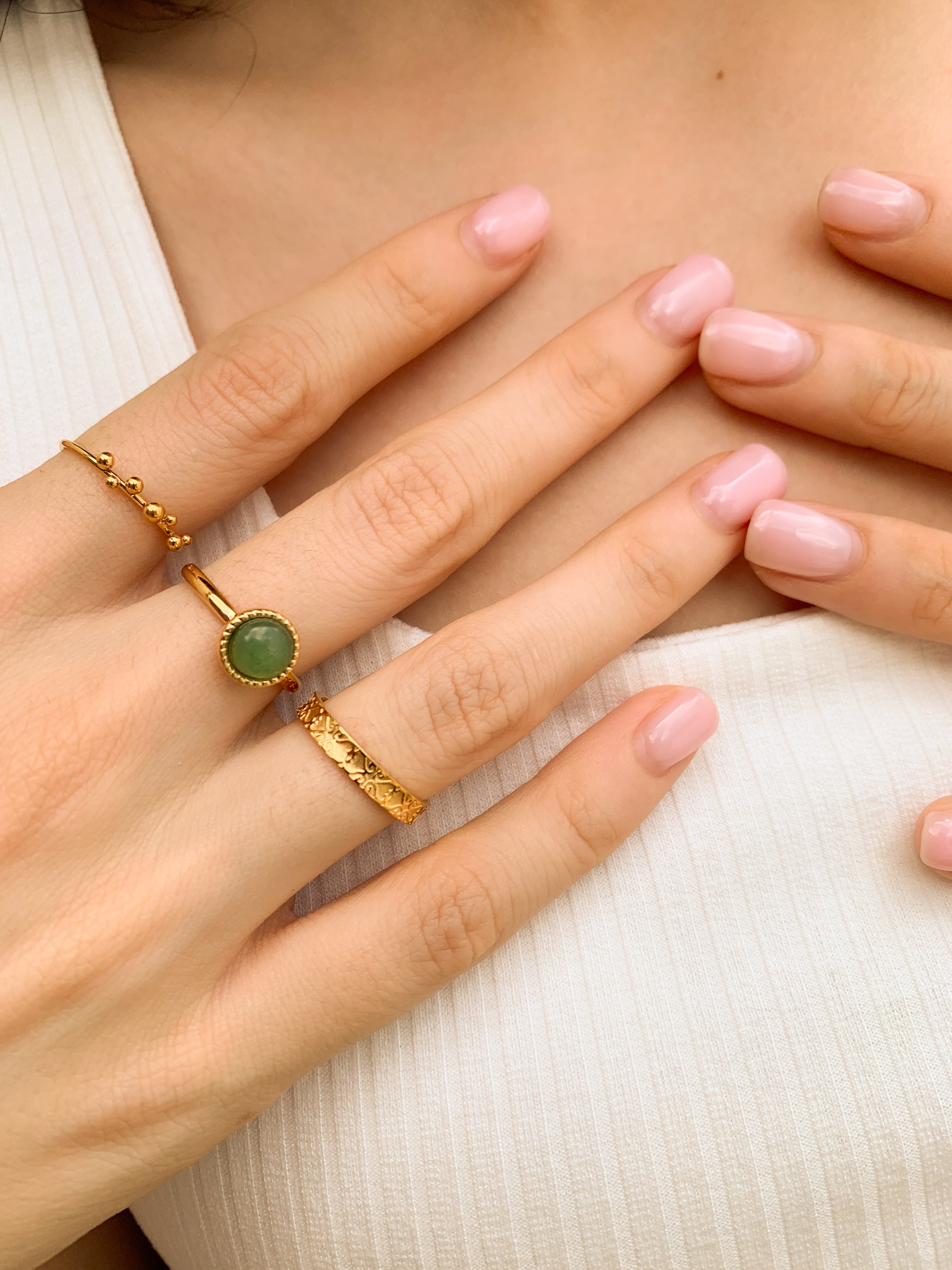 Anel Sete Bolinhas - Dourado