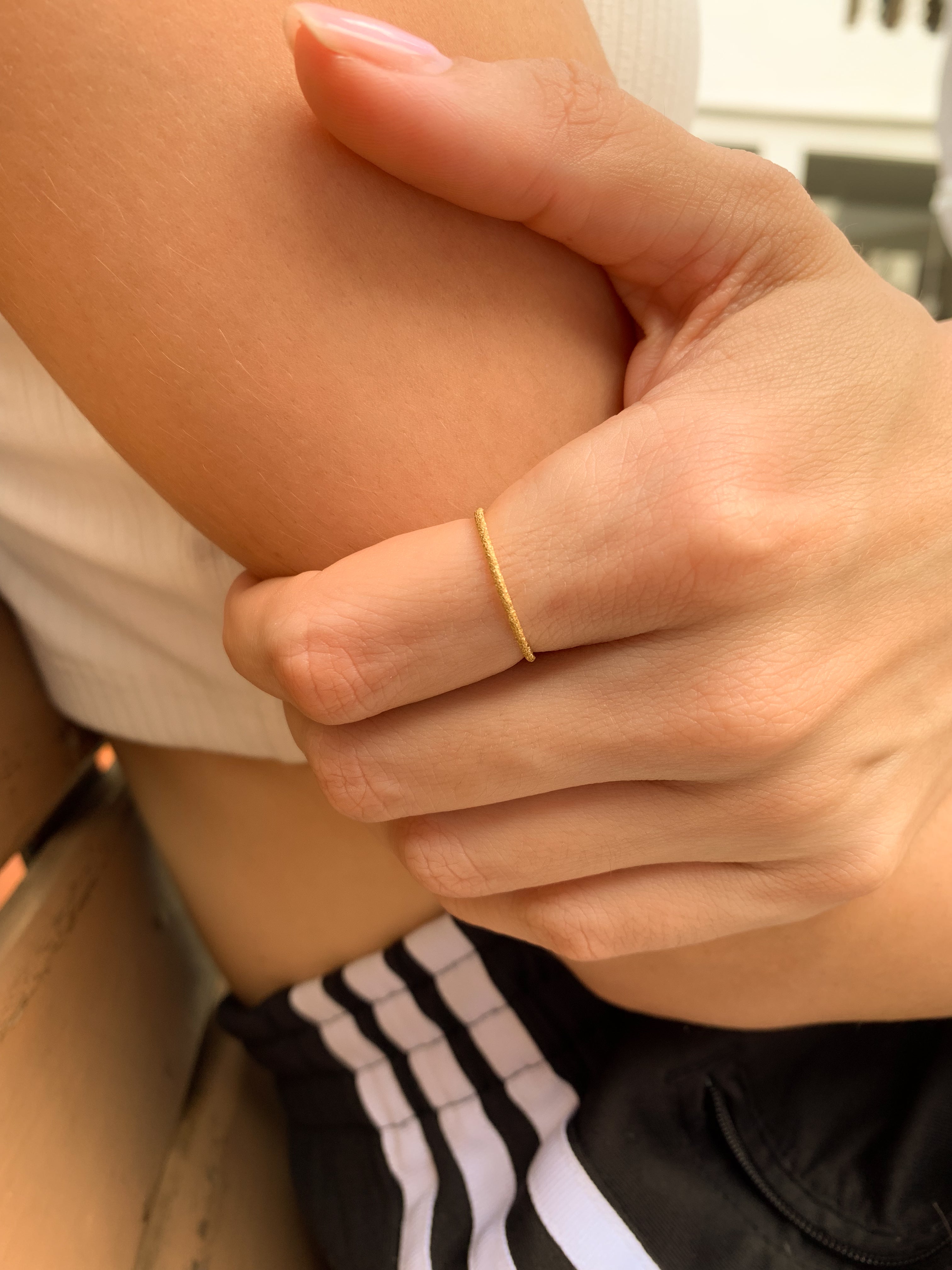 Aliancinha Textura - Dourada