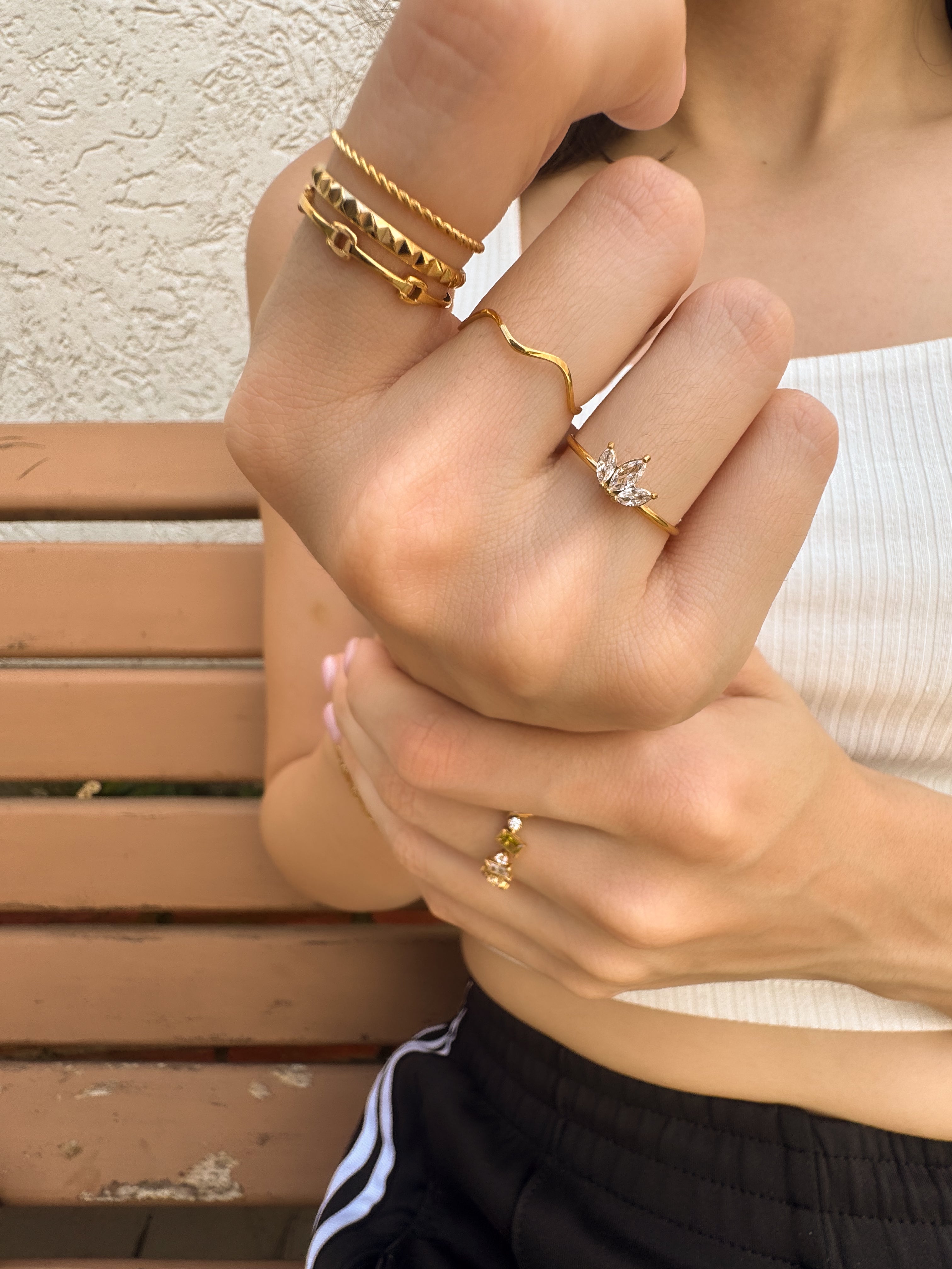 Anel Ondulado - Dourado