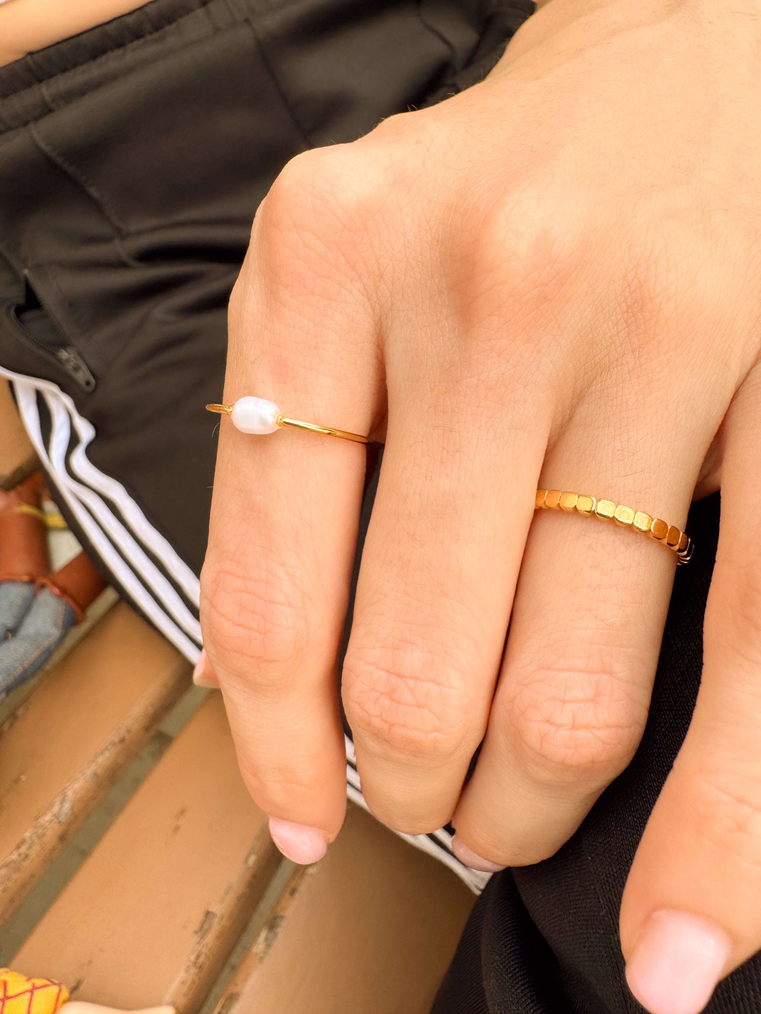 Anel Pérola - Dourado