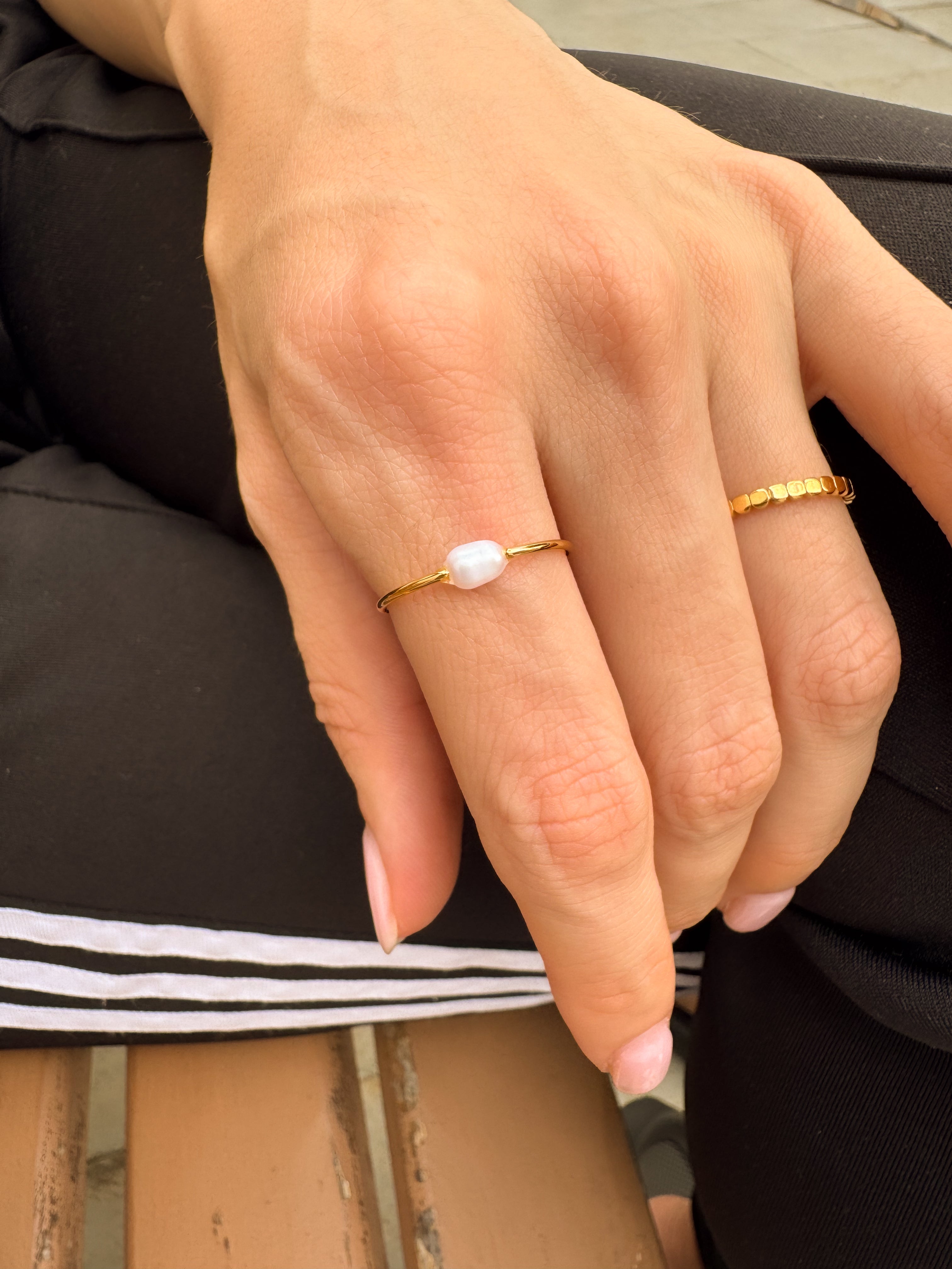 Anel Pérola - Dourado