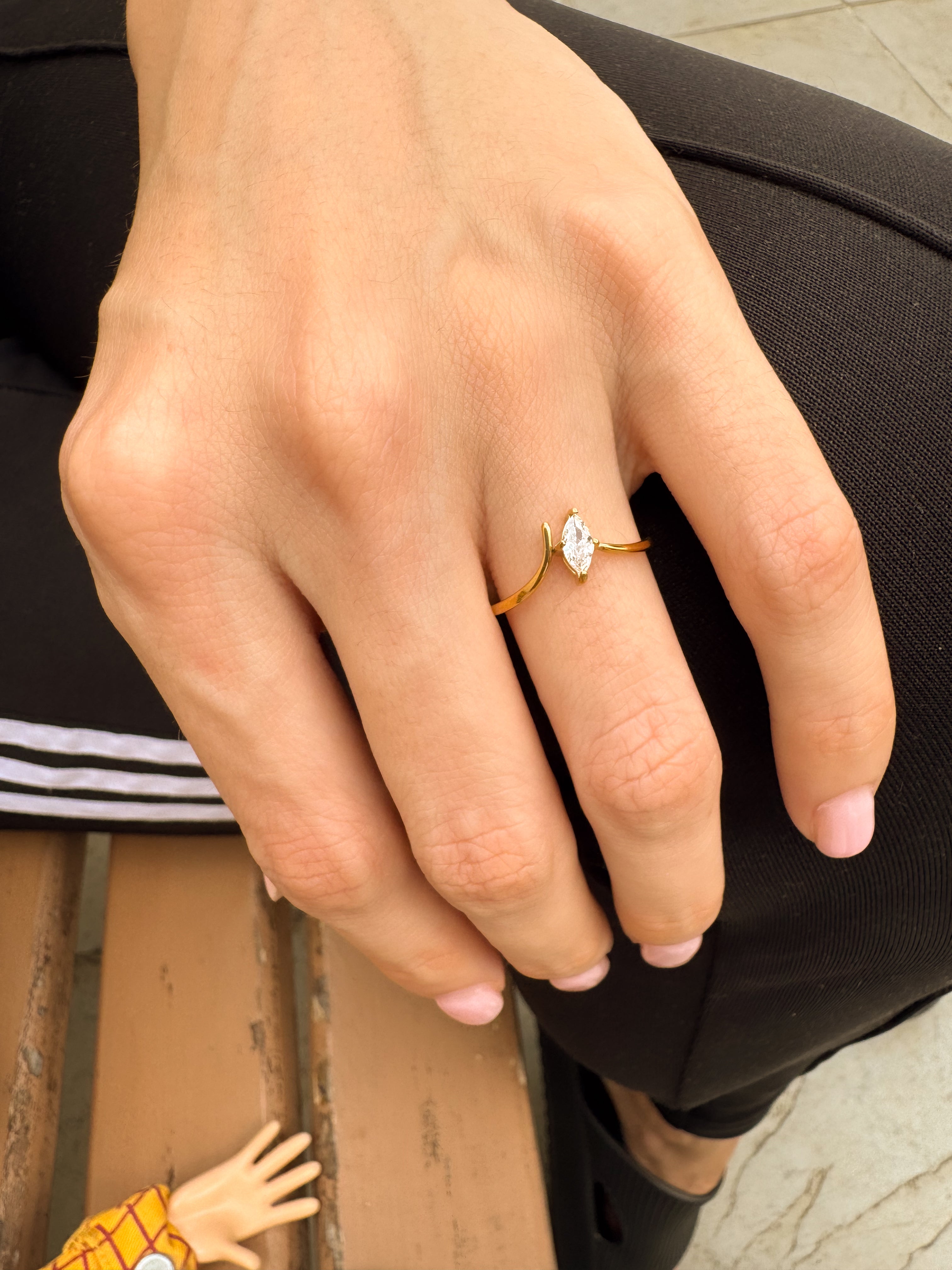 Anel Zircônia - Dourado