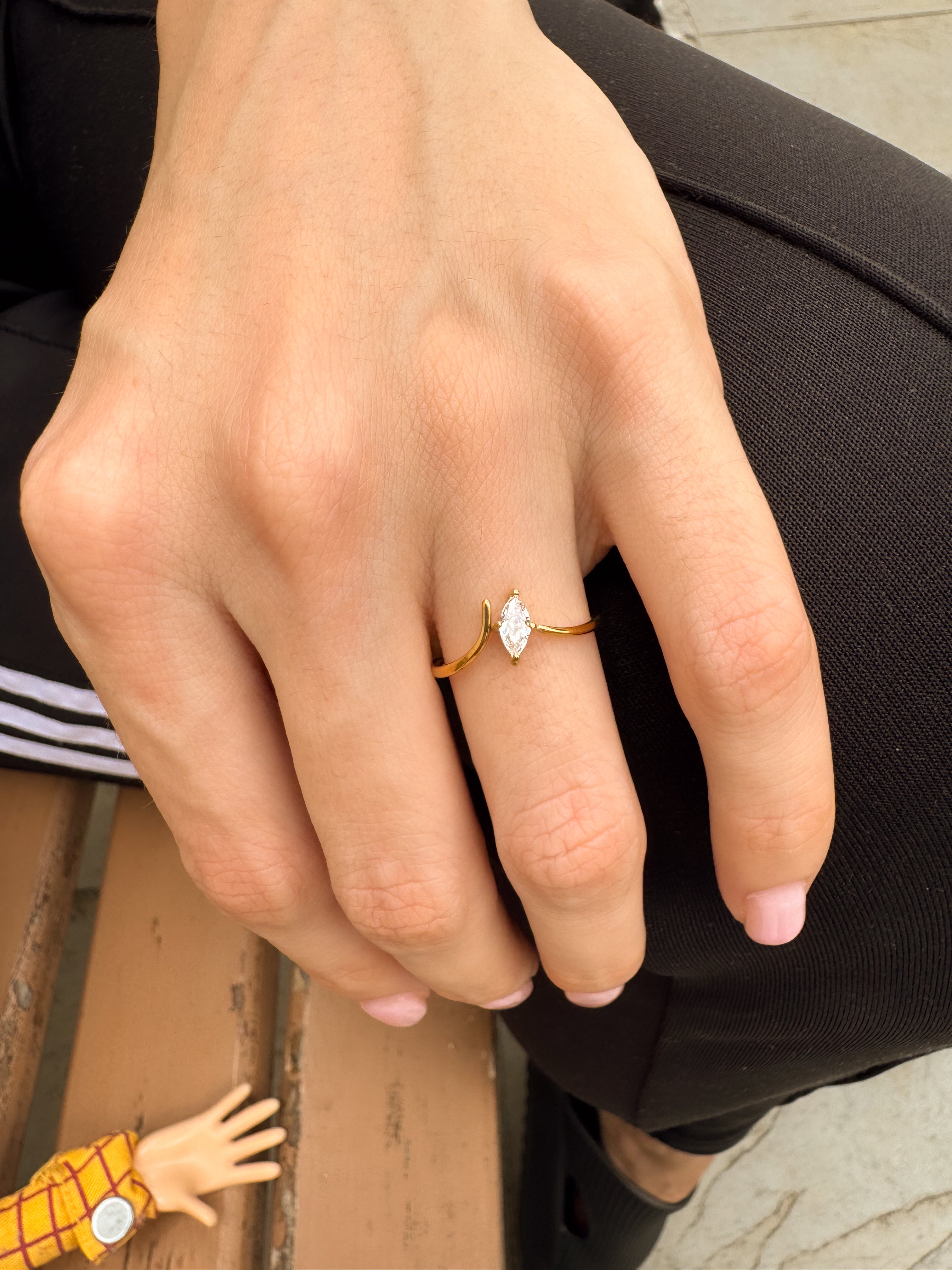 Anel Zircônia - Dourado