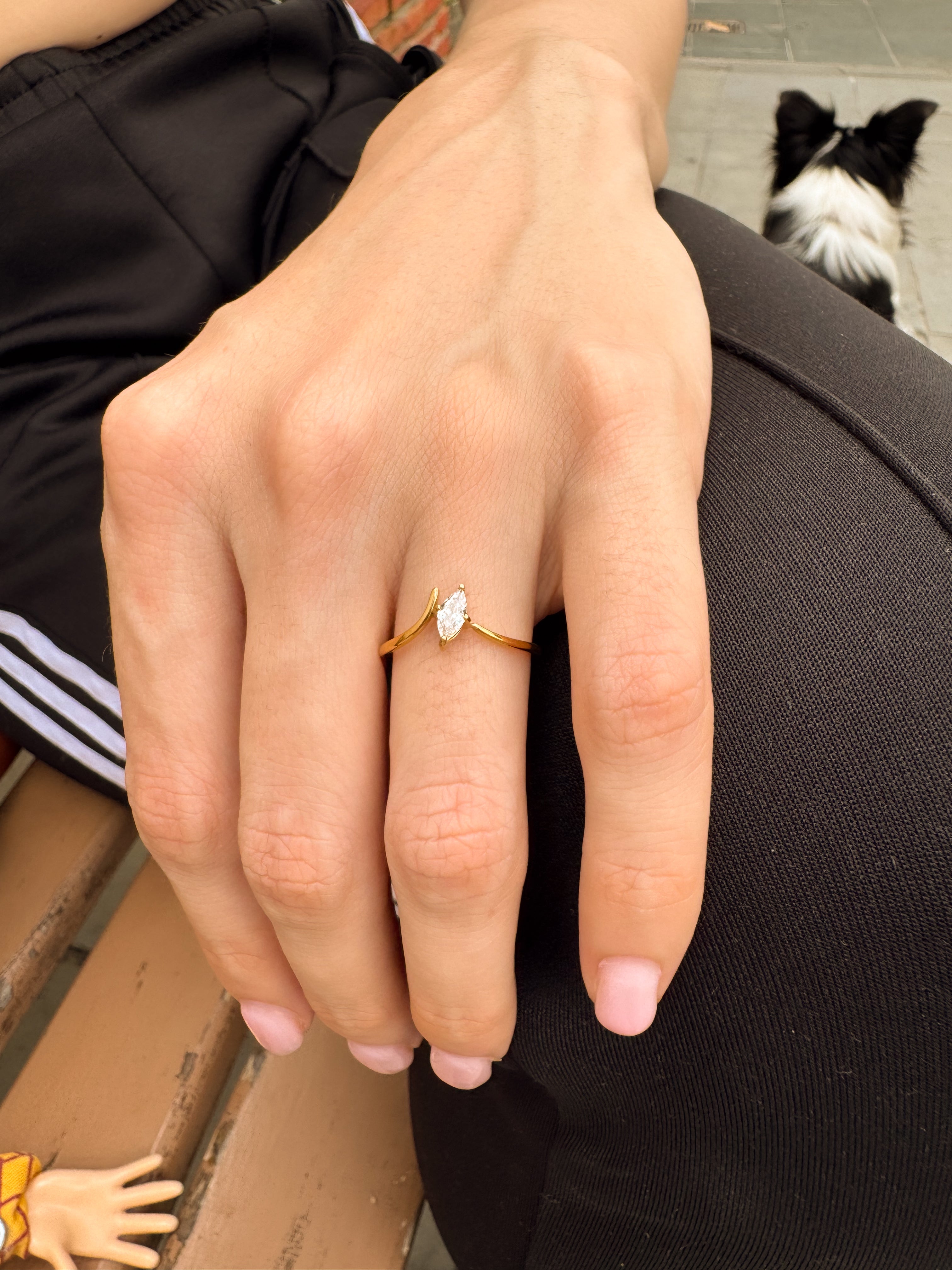 Anel Zircônia - Dourado