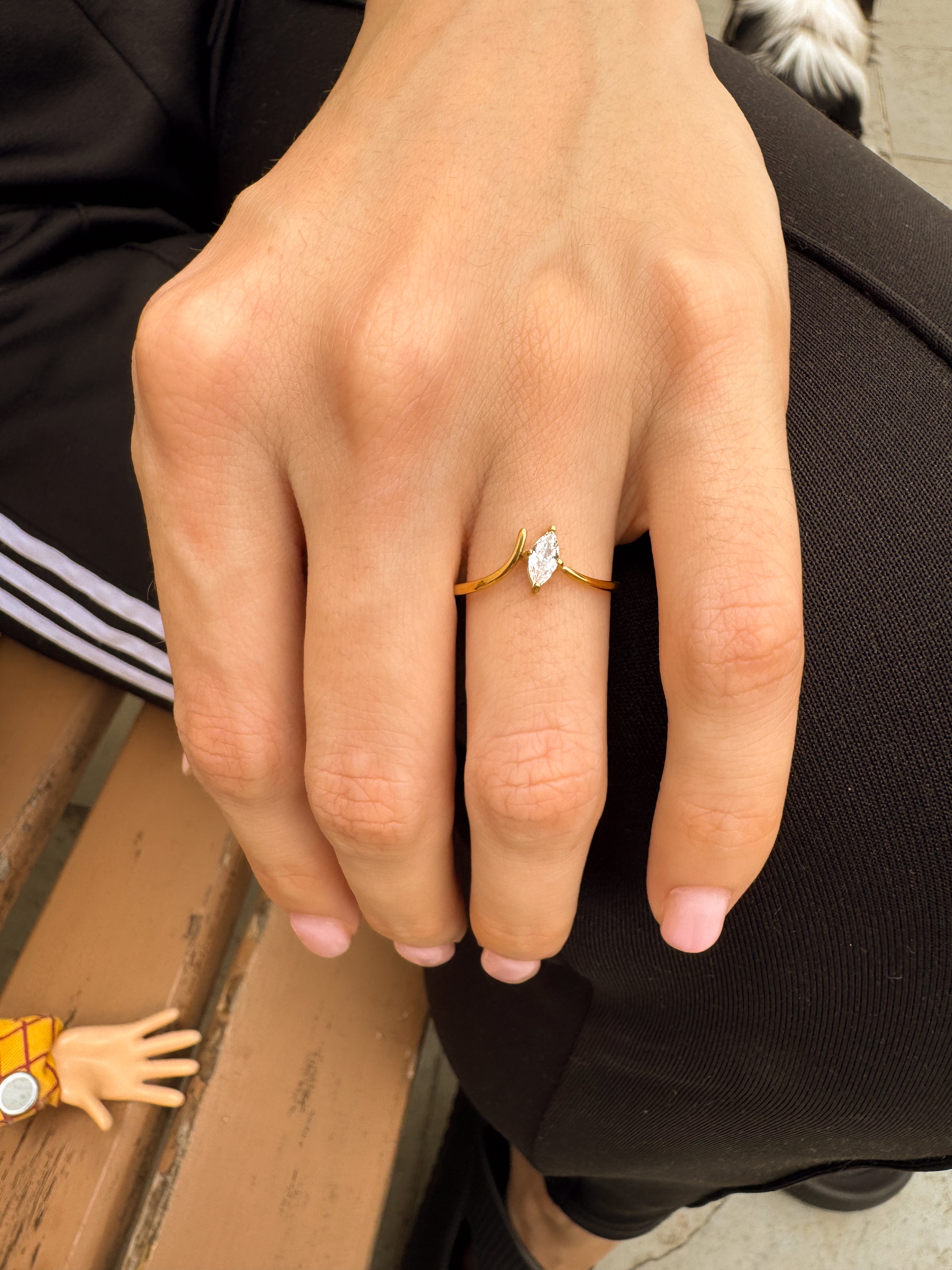 Anel Zircônia - Dourado