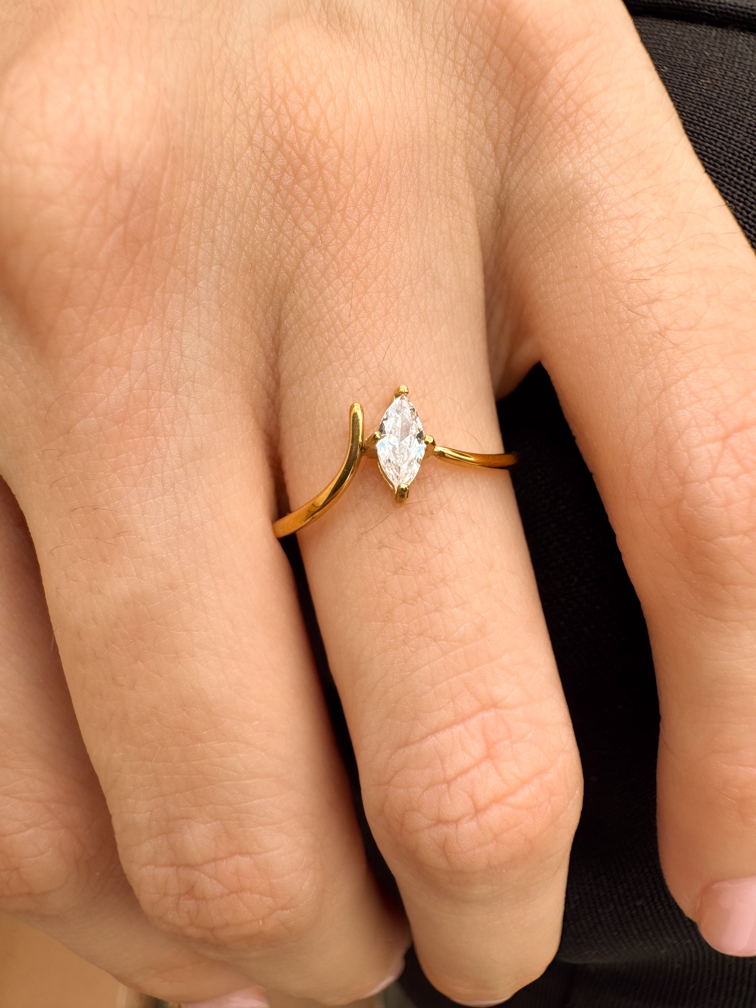 Anel Zircônia - Dourado