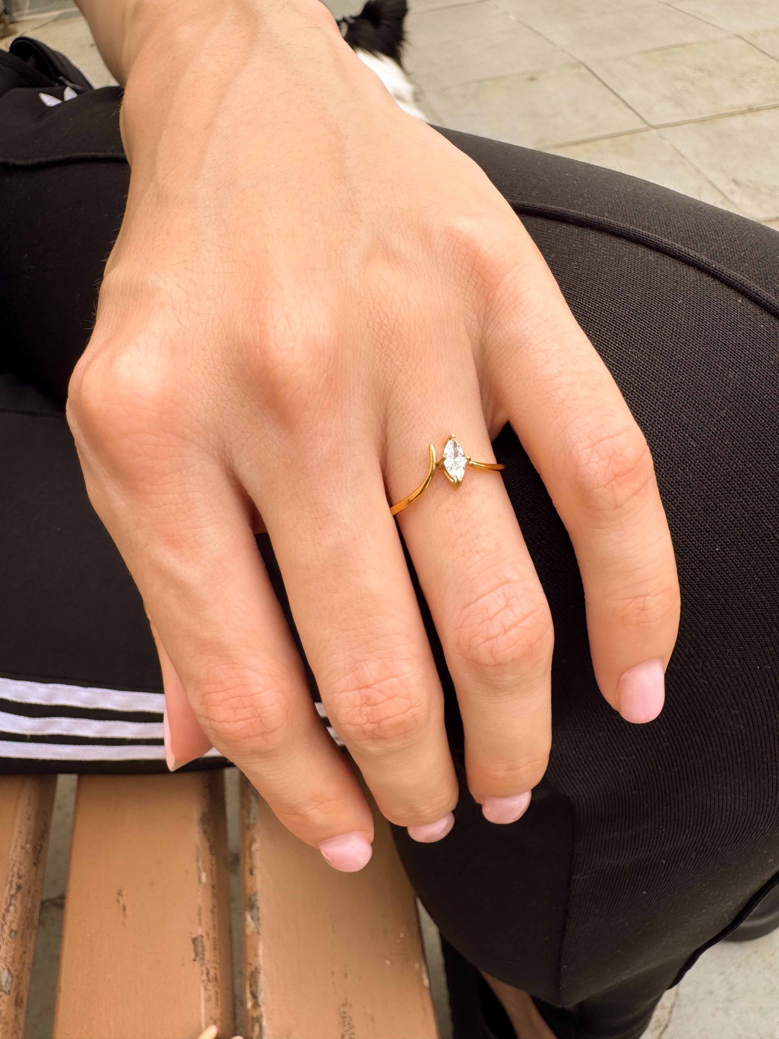 Anel Zircônia - Dourado