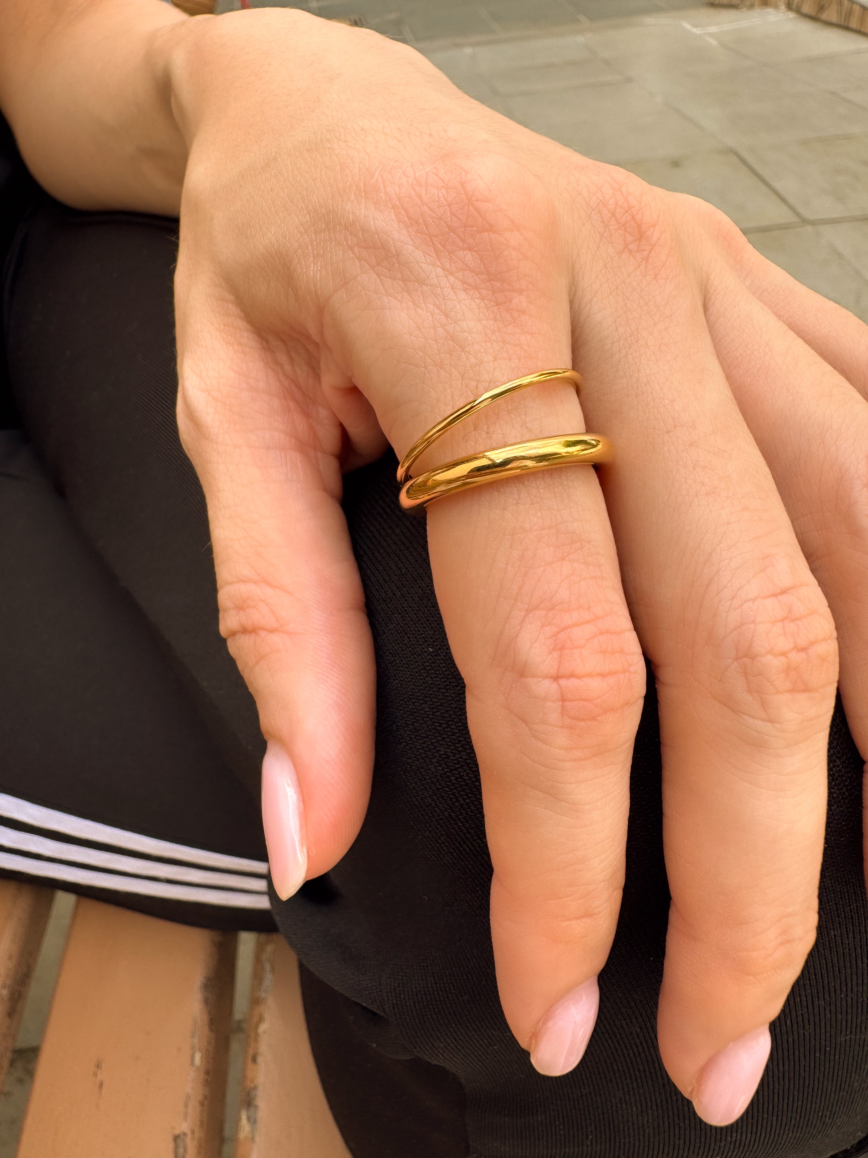 Anel Duplo - Dourado