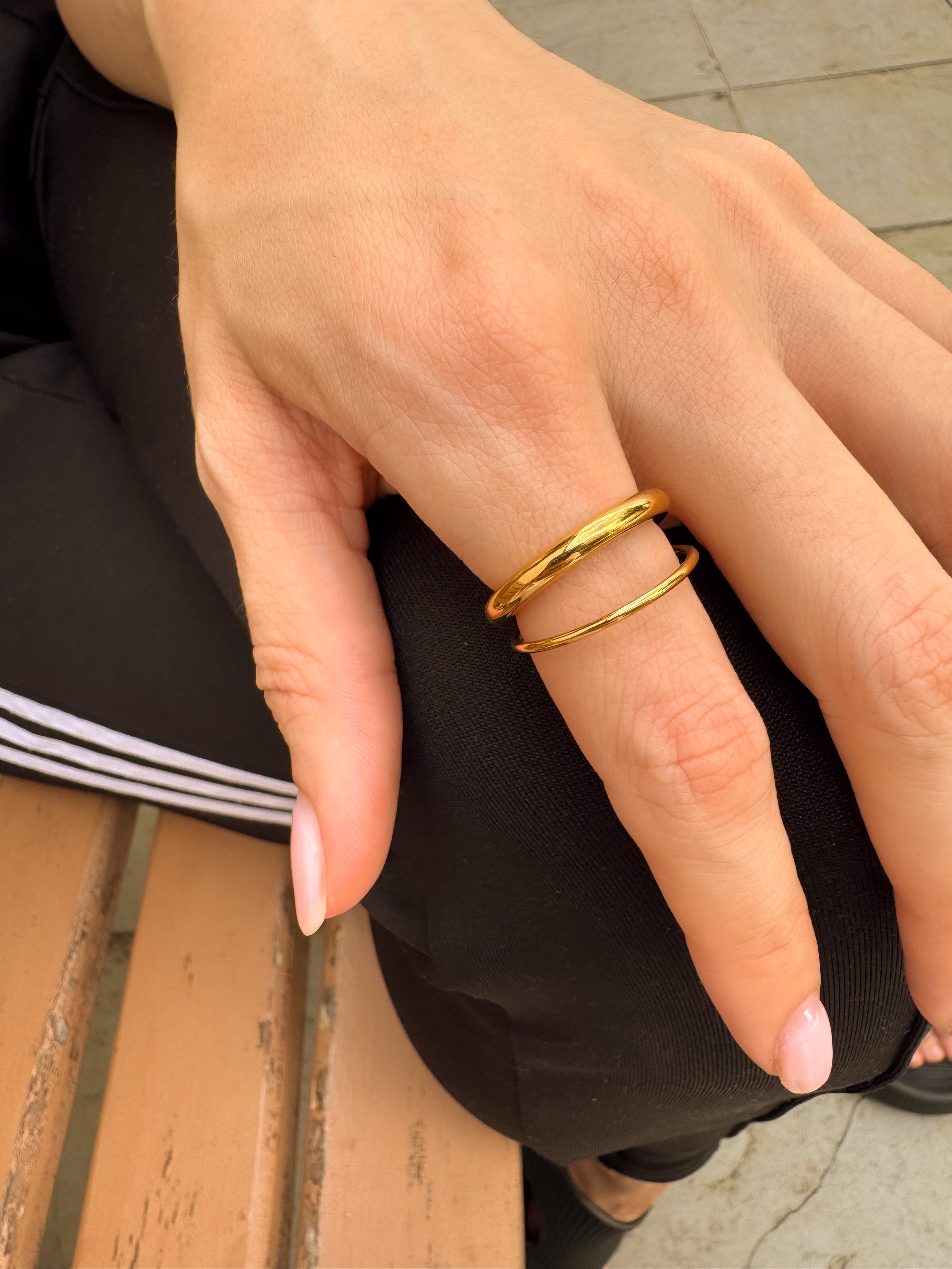 Anel Duplo - Dourado