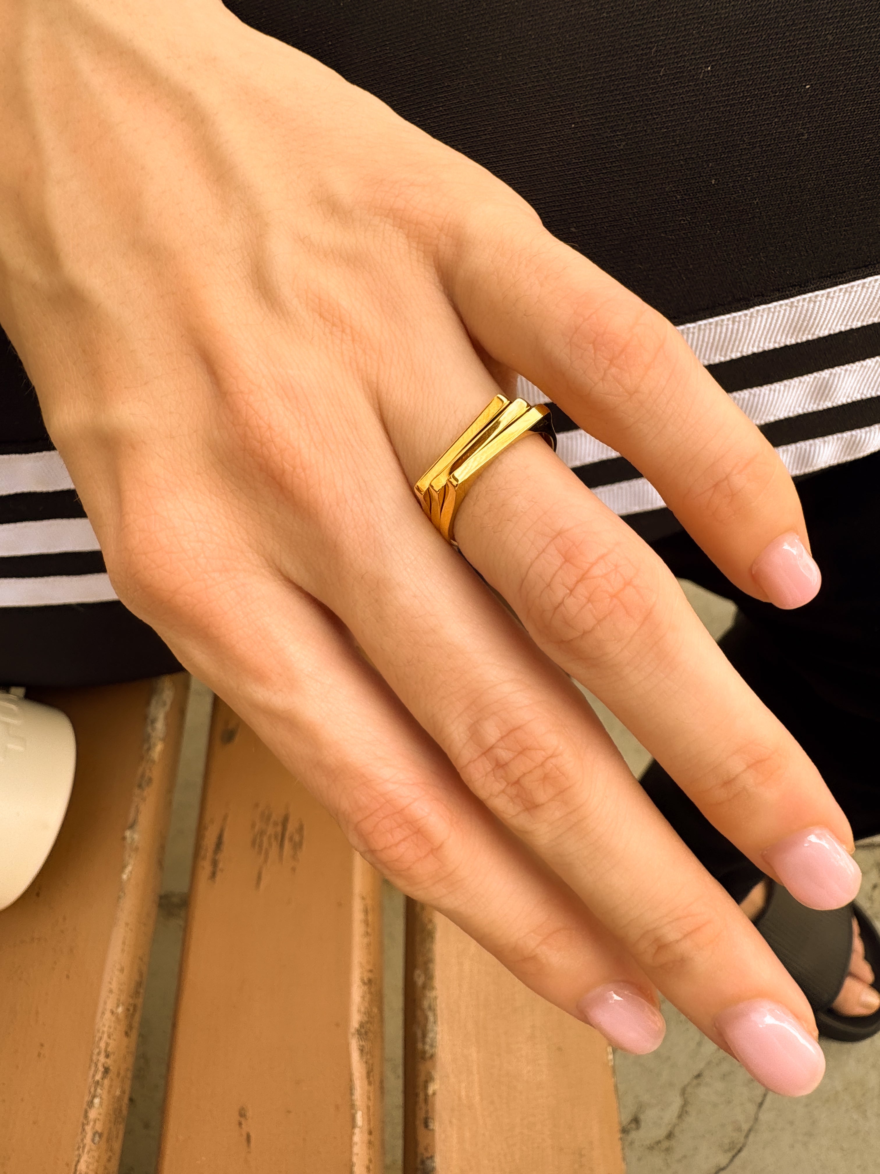 Anel Triplo - Dourado