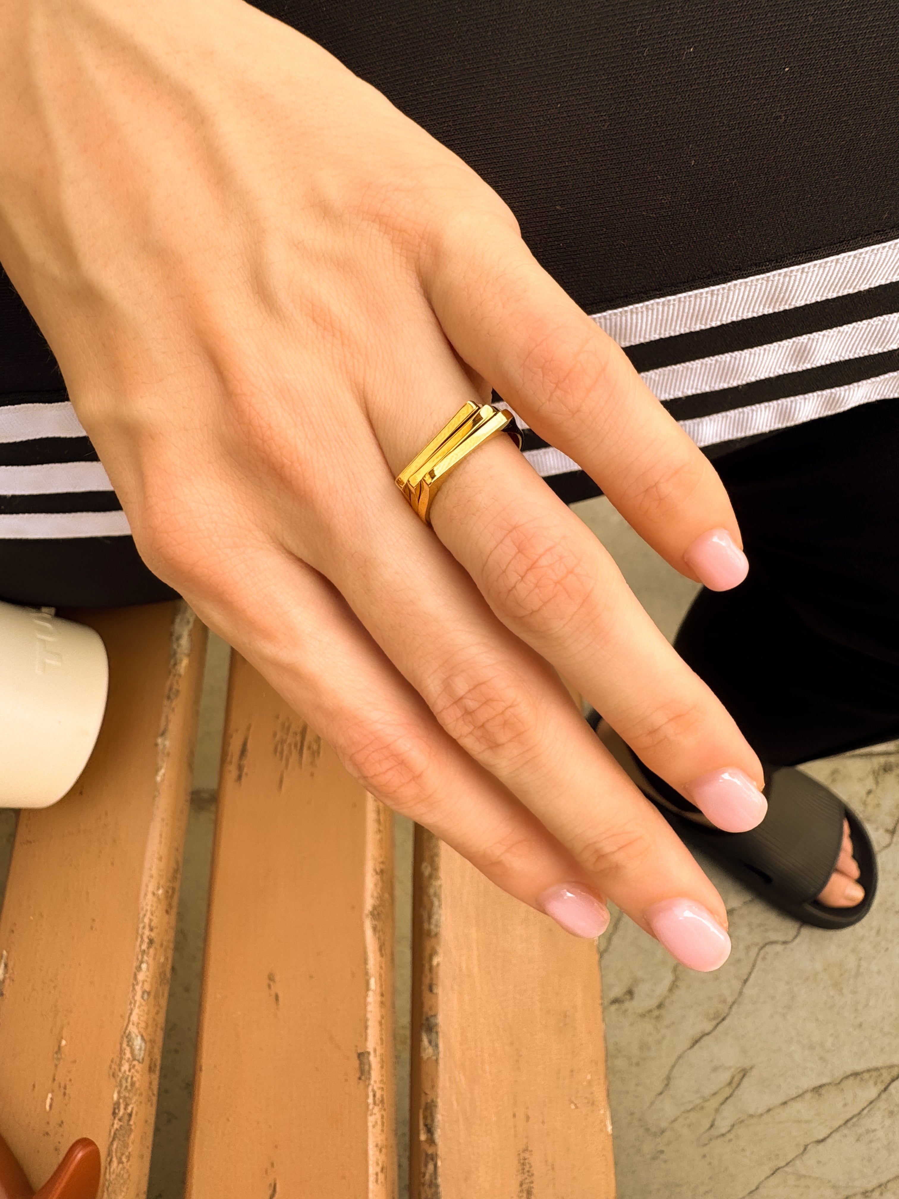 Anel Triplo - Dourado