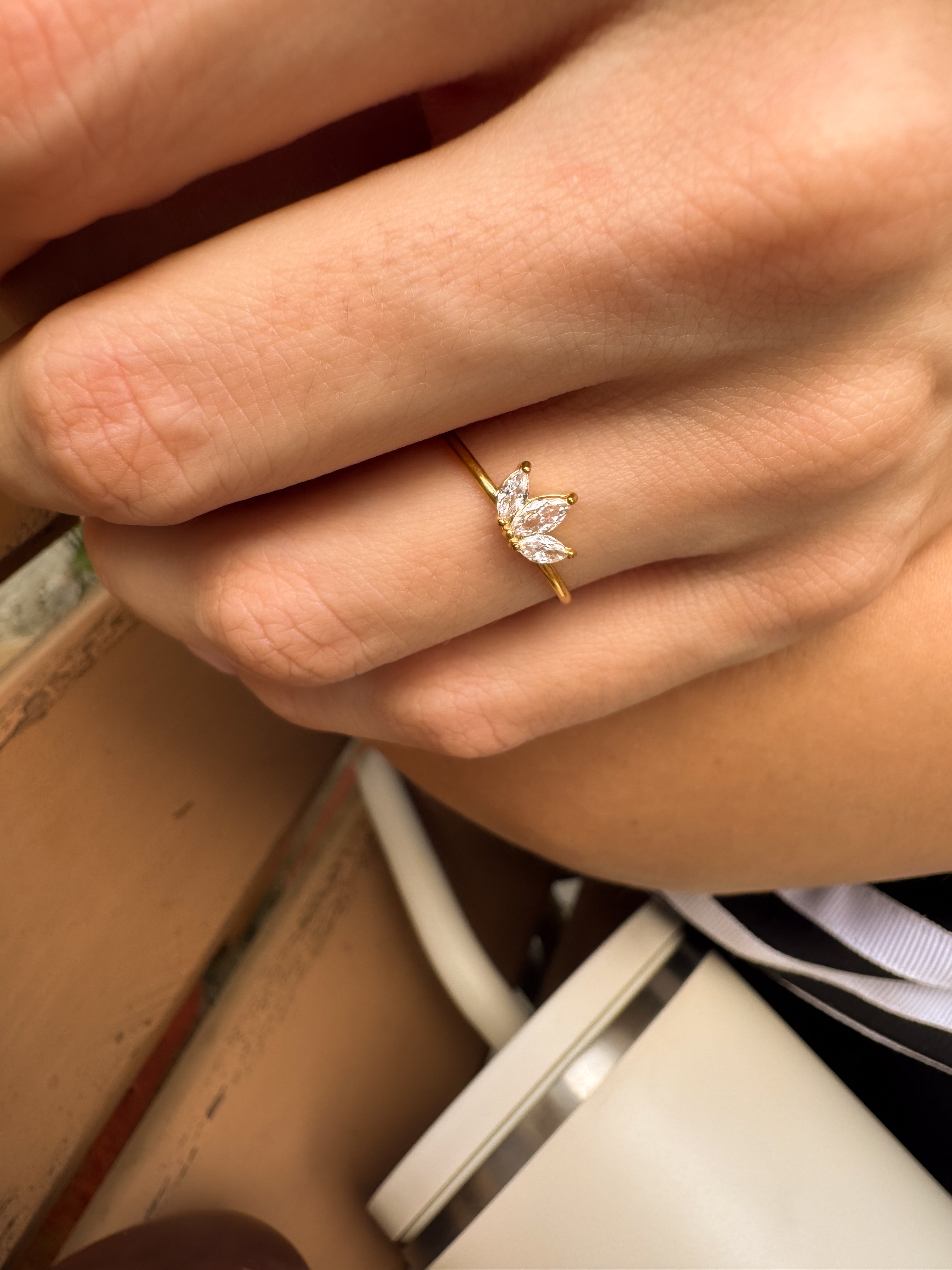 Anel Flor de Lótus - Dourado