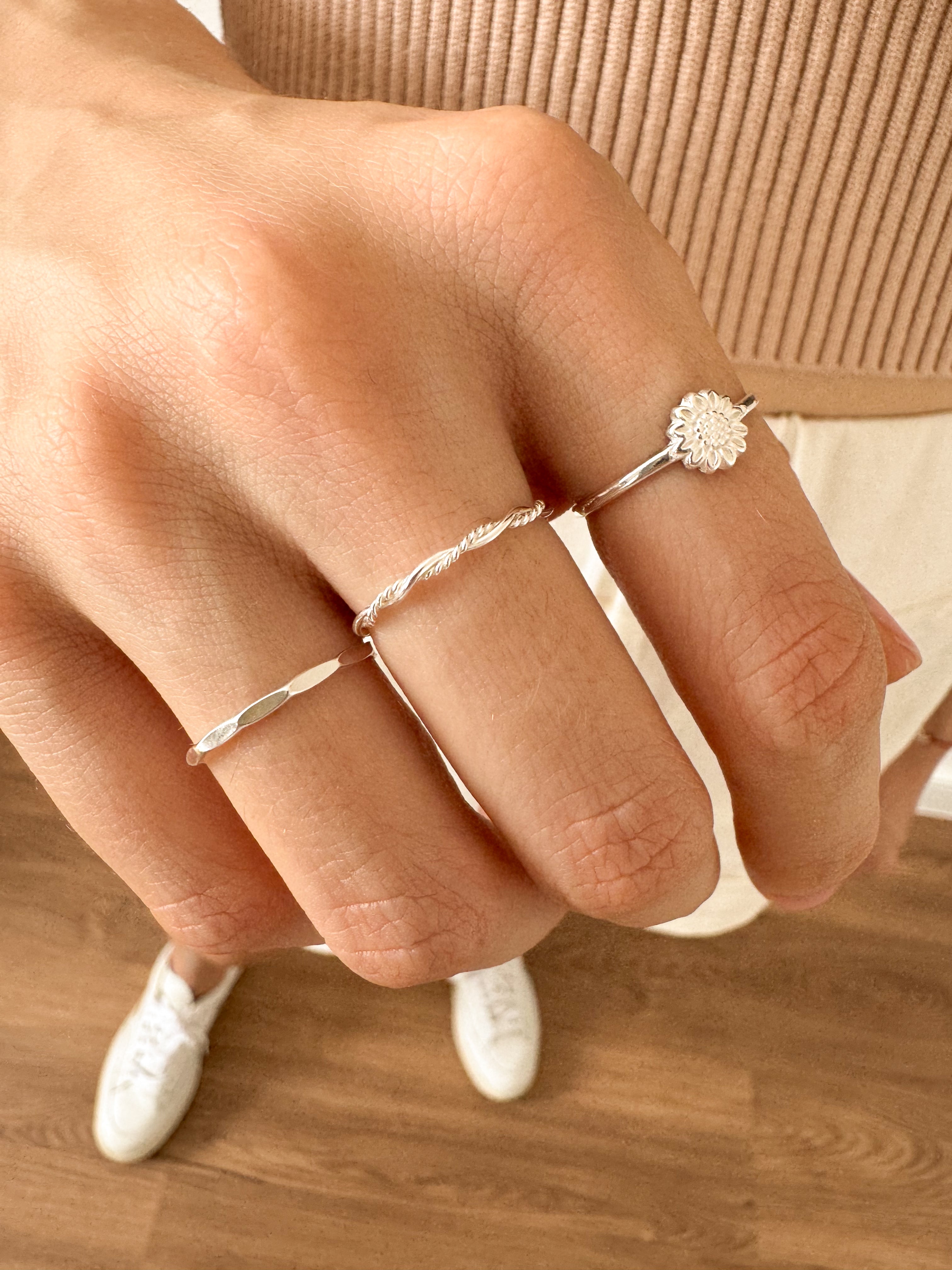 Anel Girassol - Prata 925