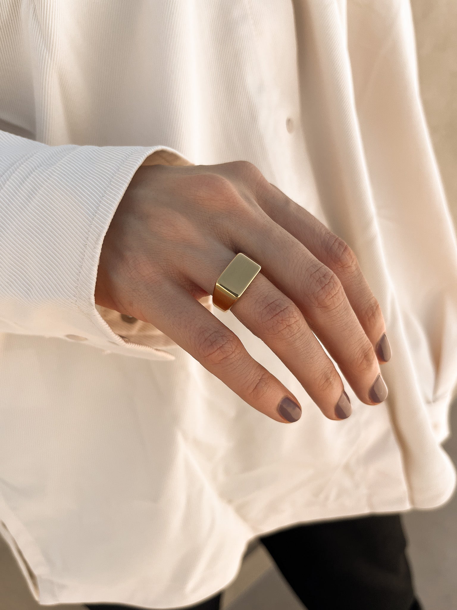 Anel Sinete Peaky - Dourado