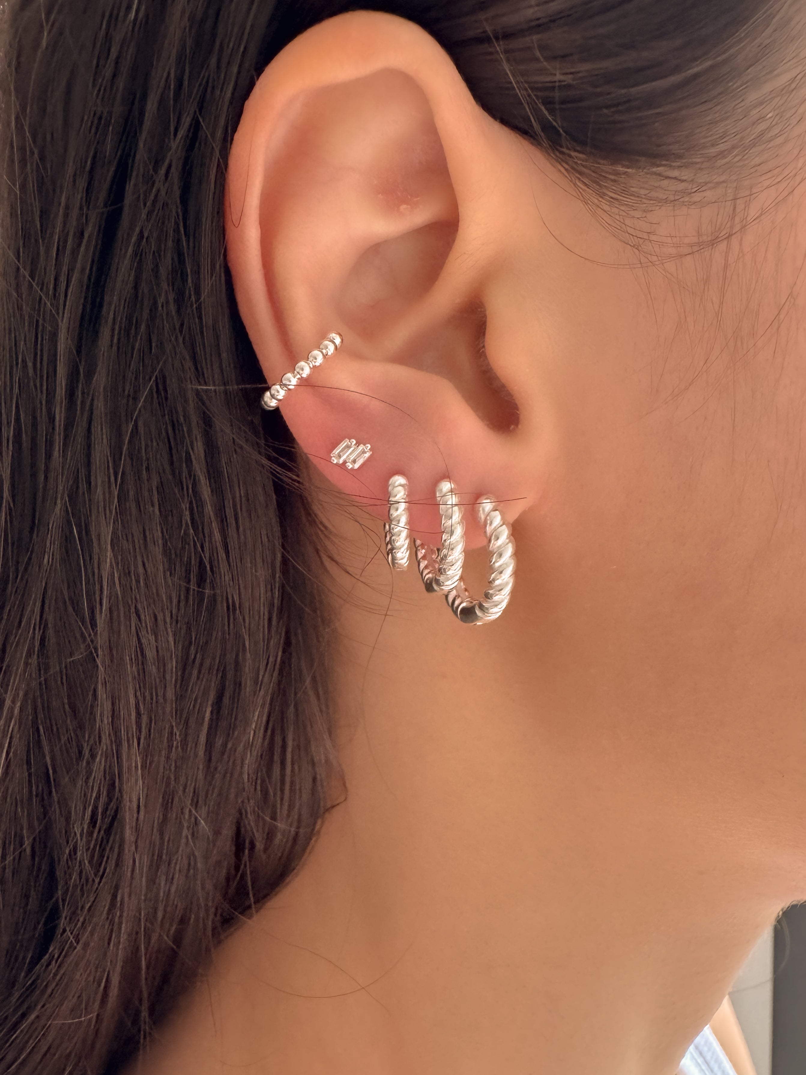 Argola Torcida - Prata 925