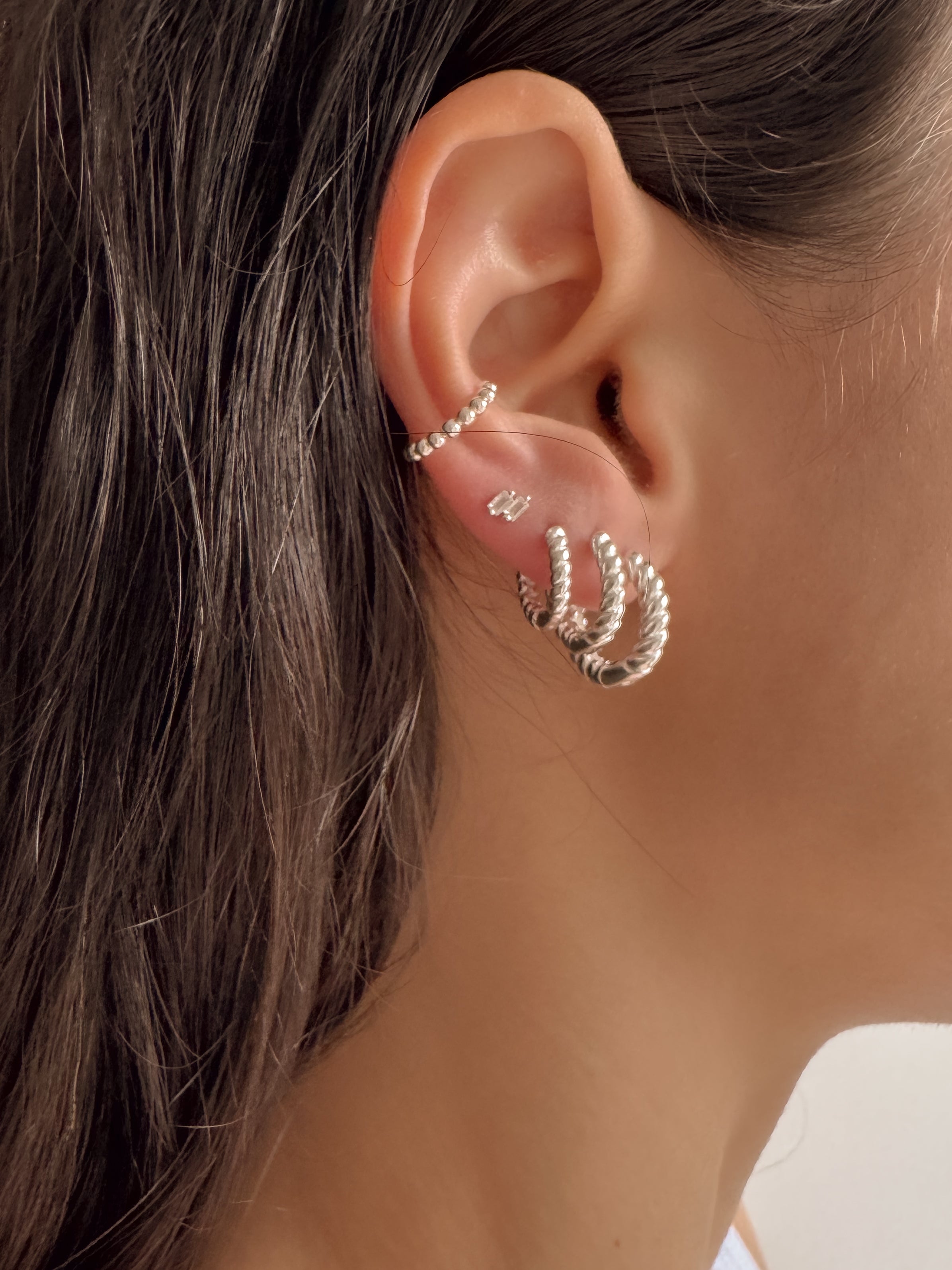 Argola Trançada - Prata 925