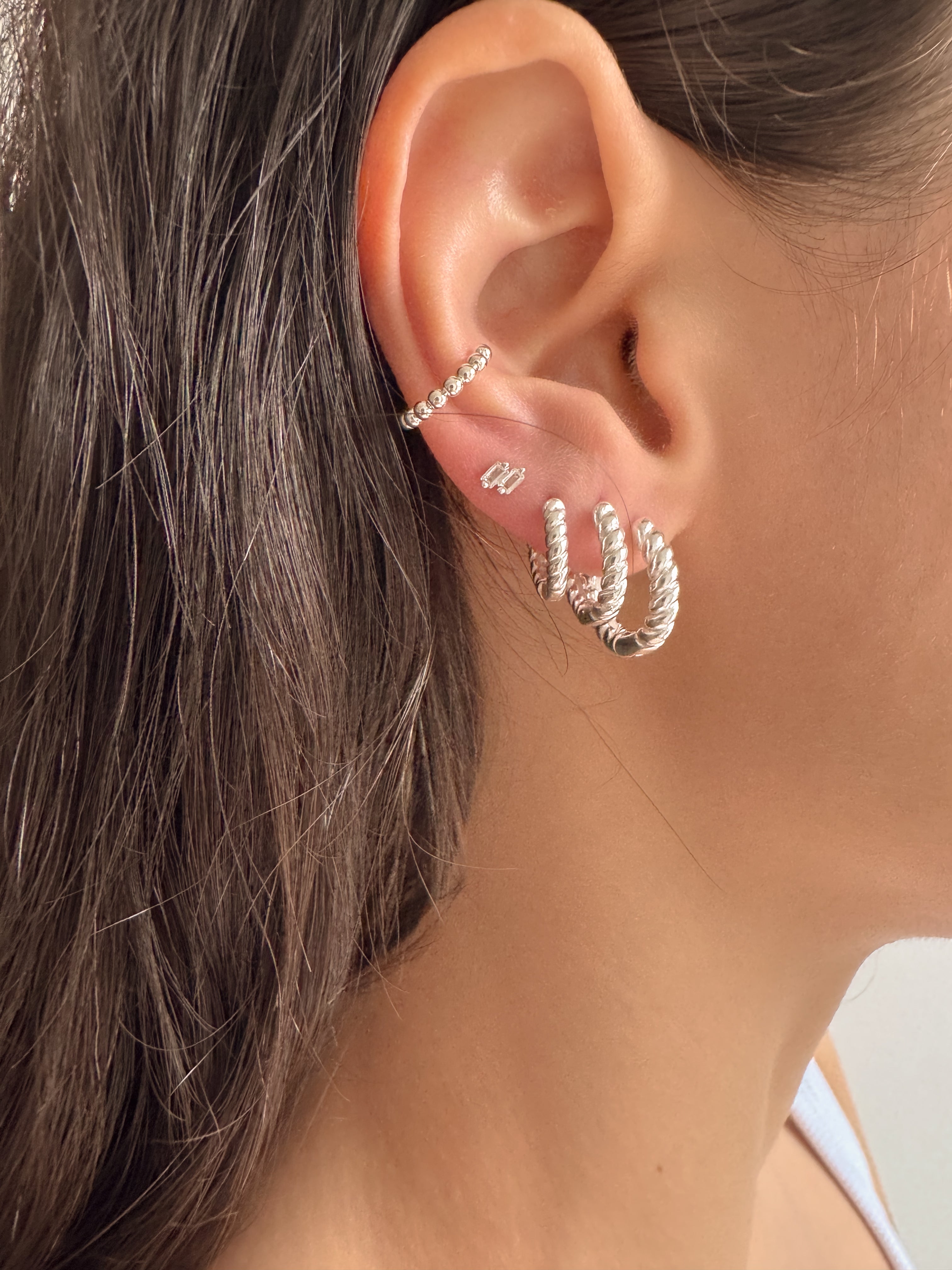 Argola Trançada - Prata 925