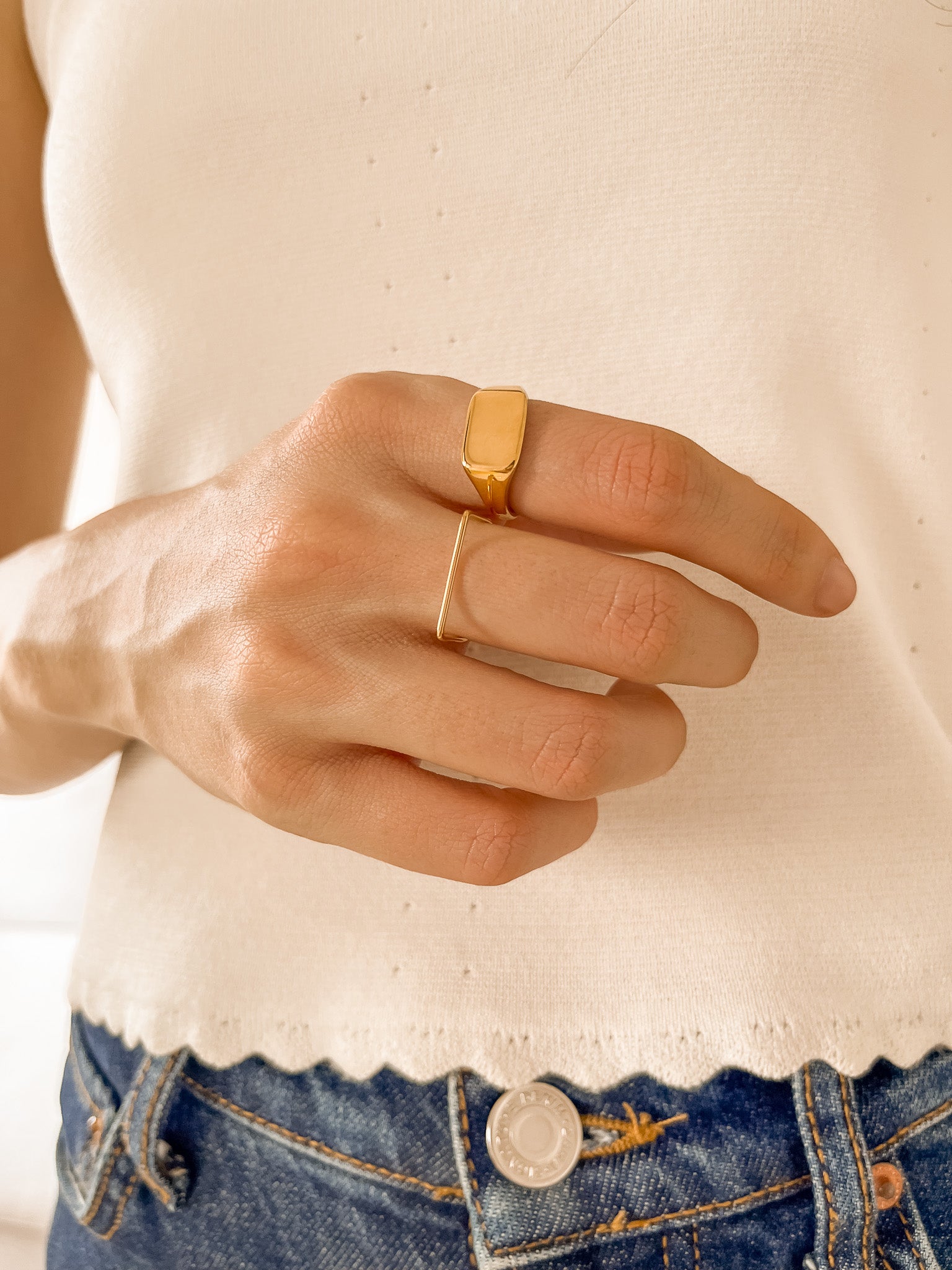 Anel Sinete Peaky - Dourado