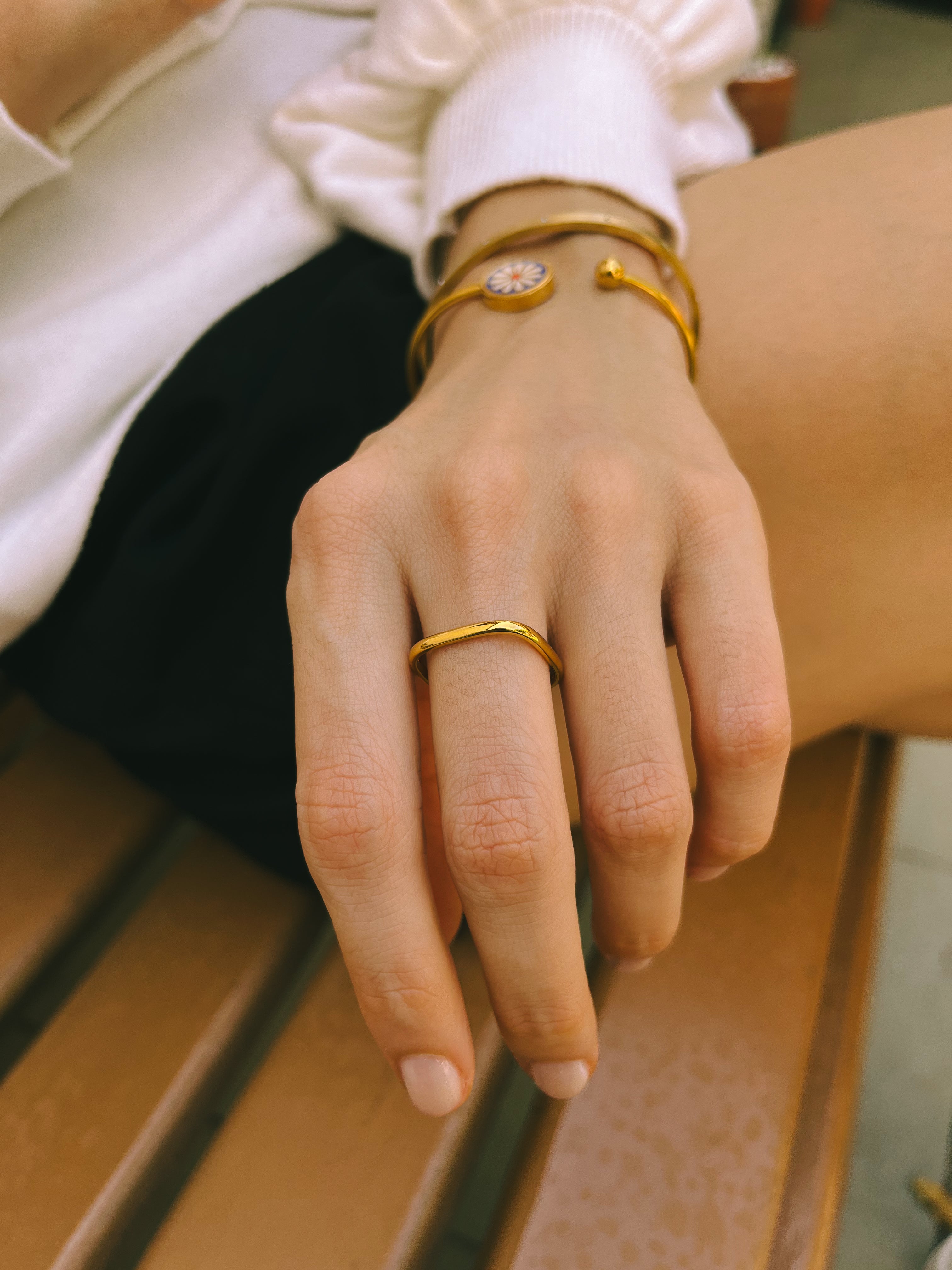 Anel Square - Dourado