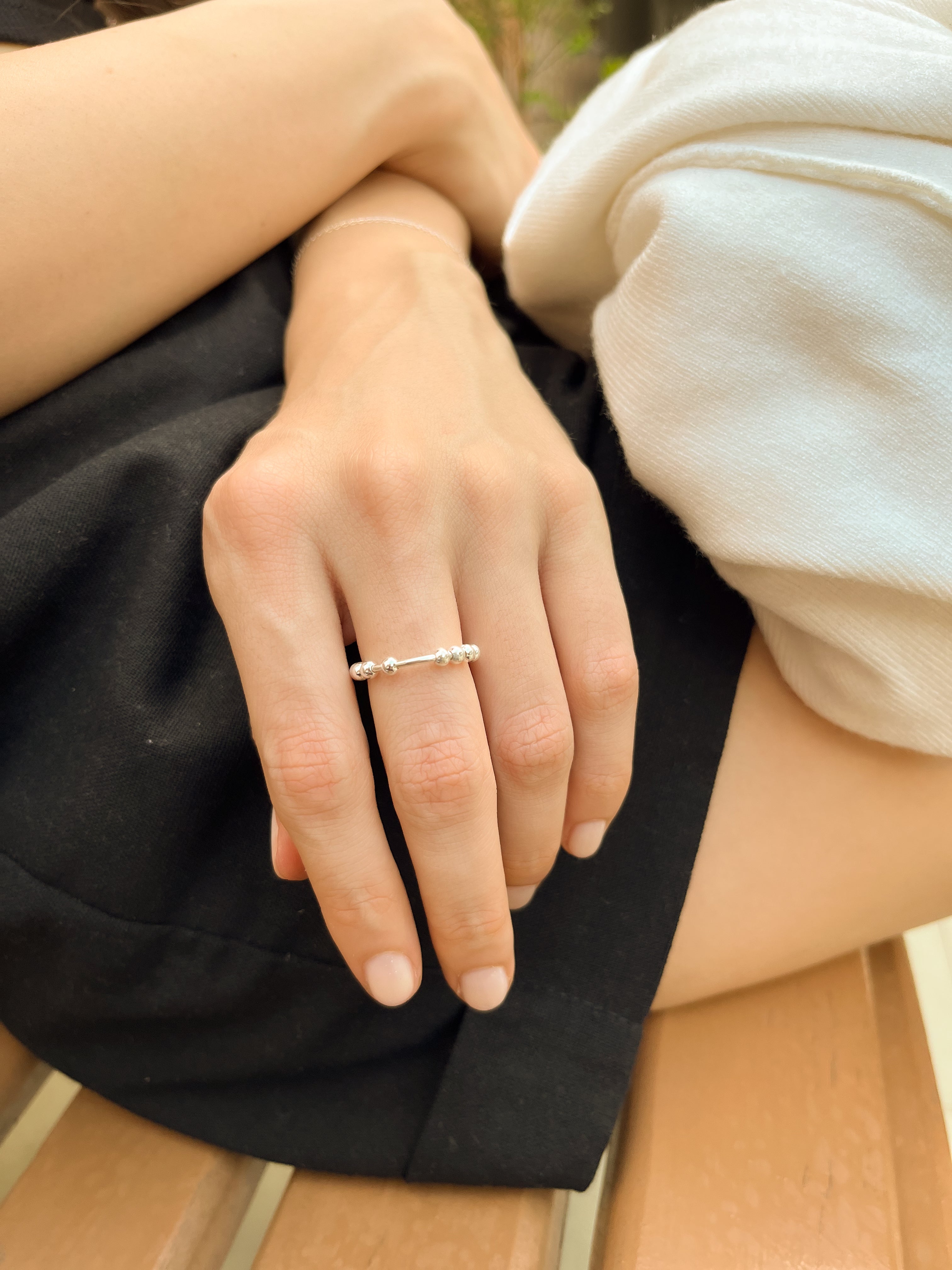 Anel Antiestresse Ajustável - Prata 925