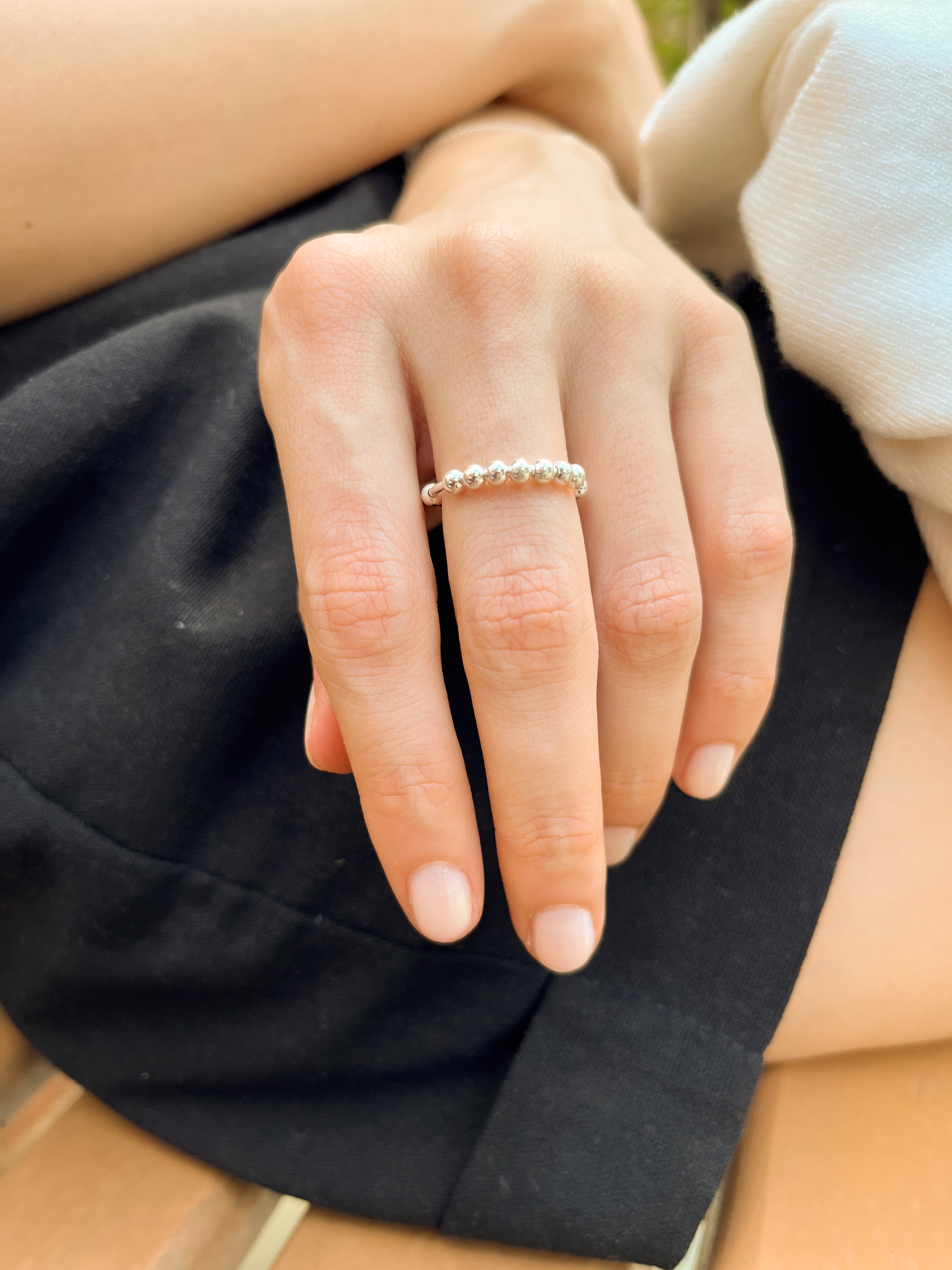 Anel Antiestresse Ajustável - Prata 925