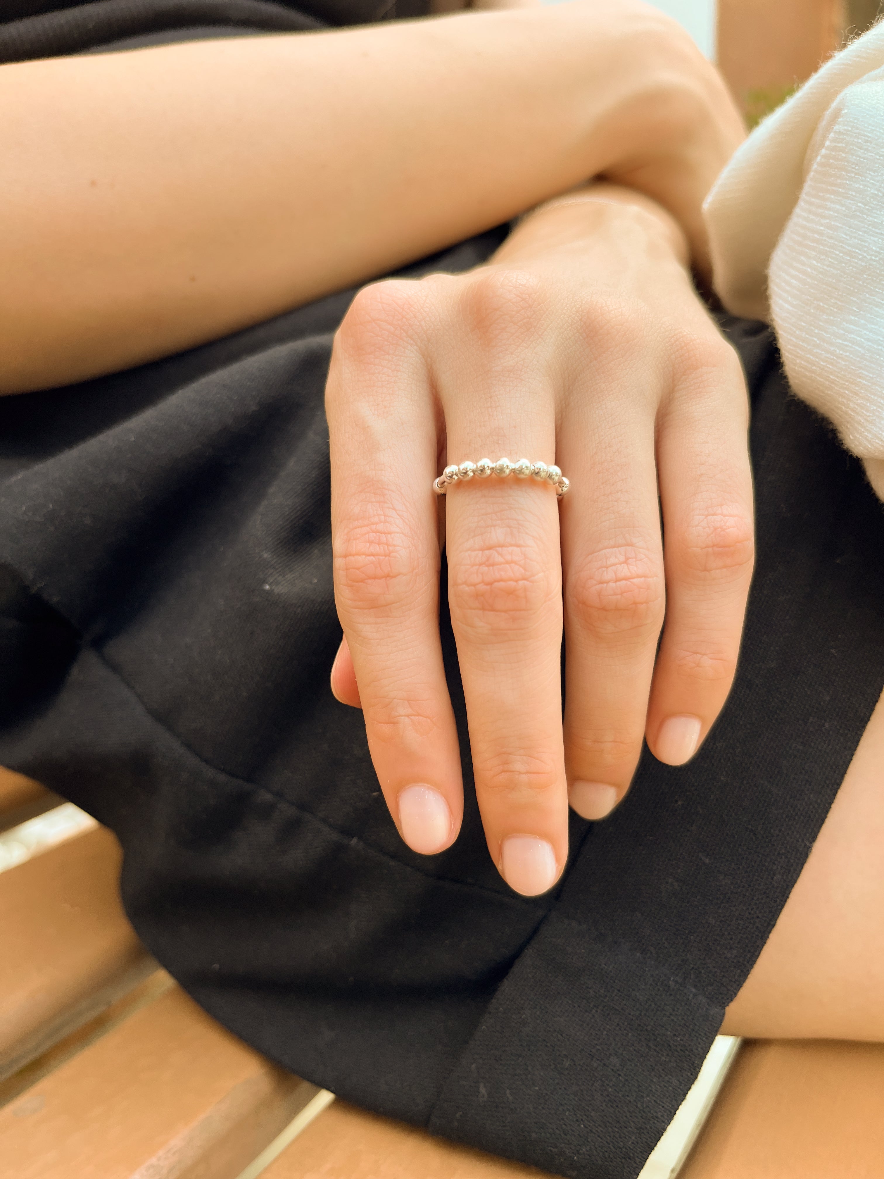 Anel Antiestresse Ajustável - Prata 925