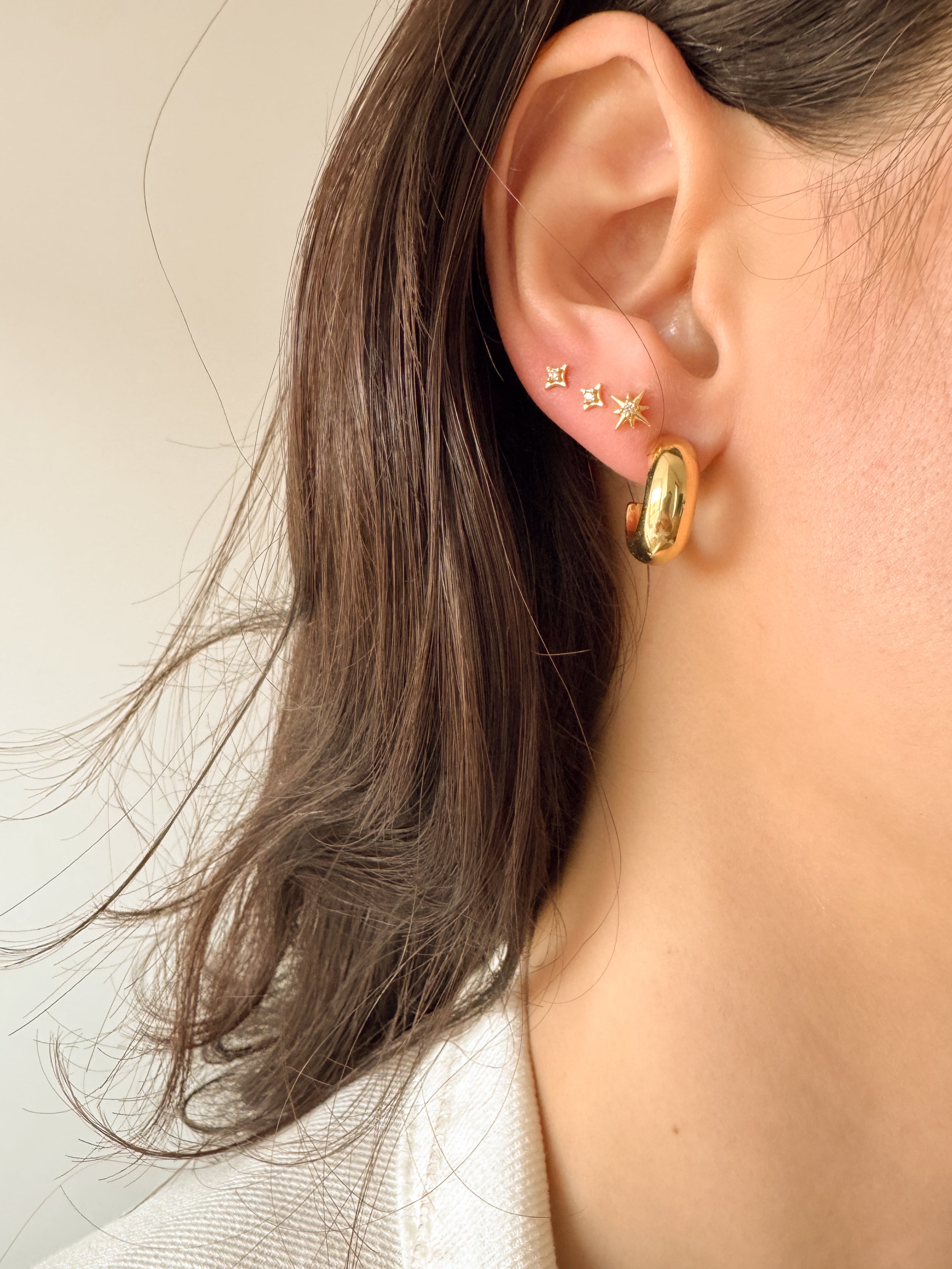 Meia Argola Básica - Dourada