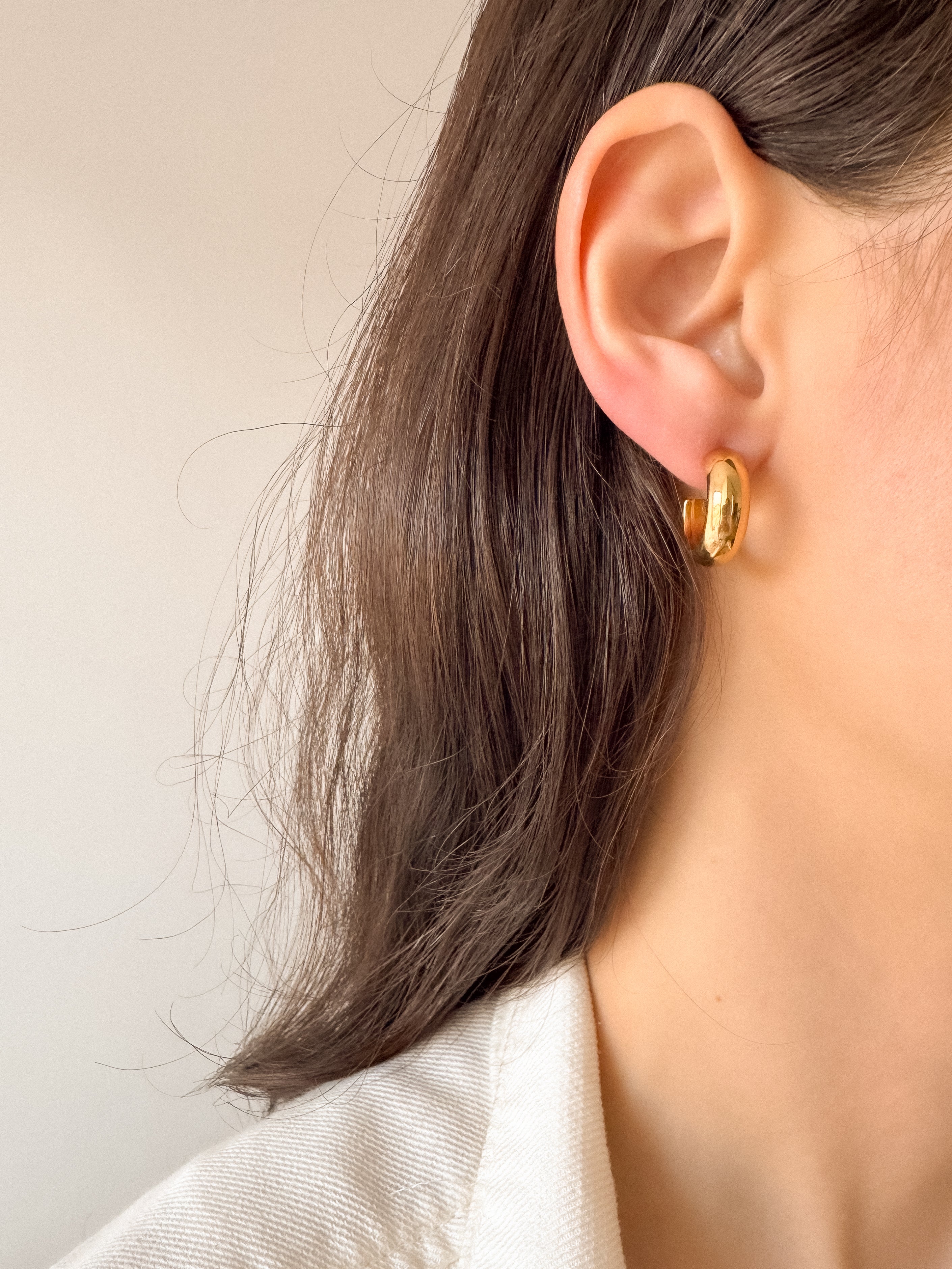 Meia Argola Básica - Dourada