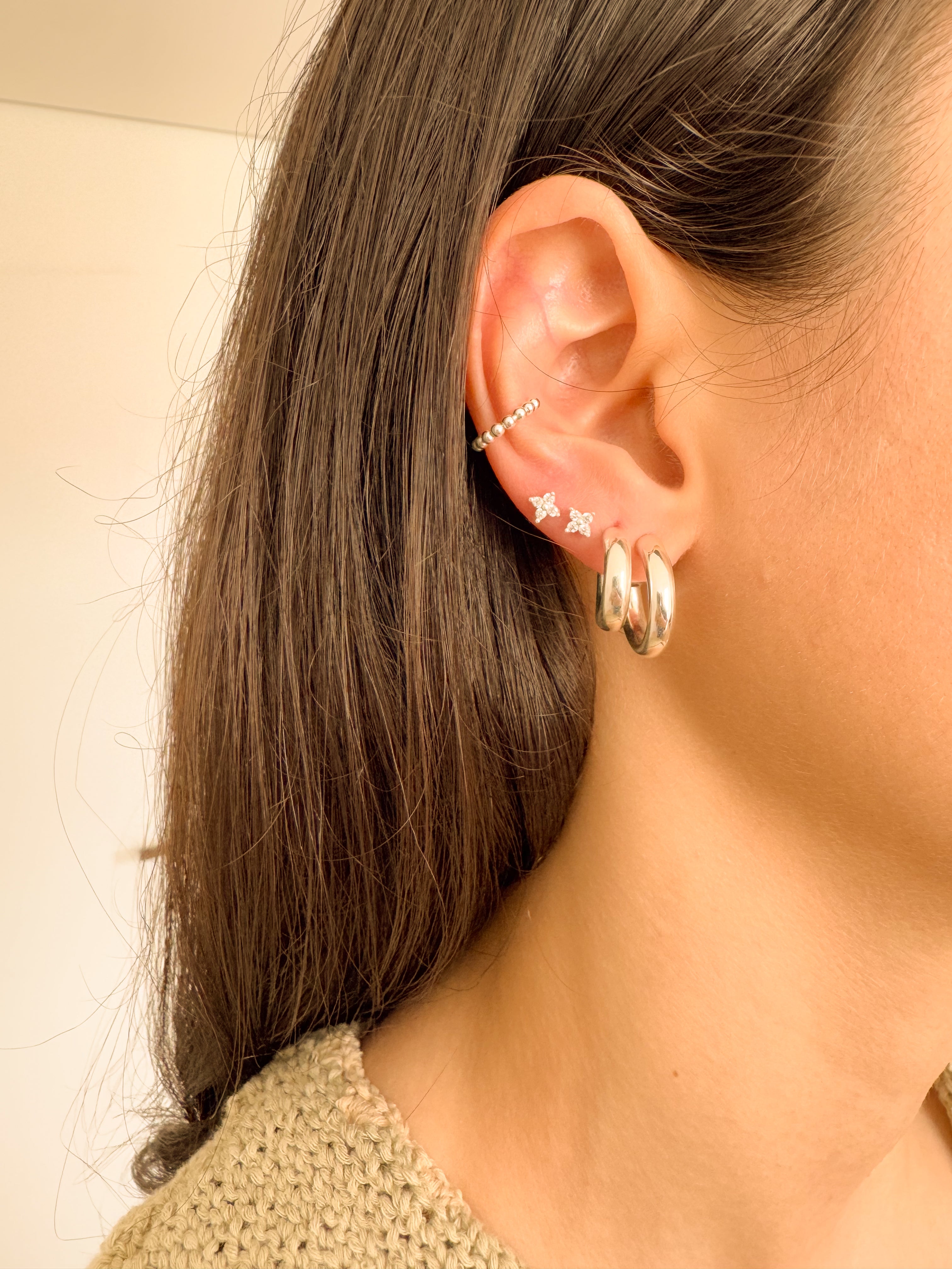 Meia Argola Bold - Prata 925