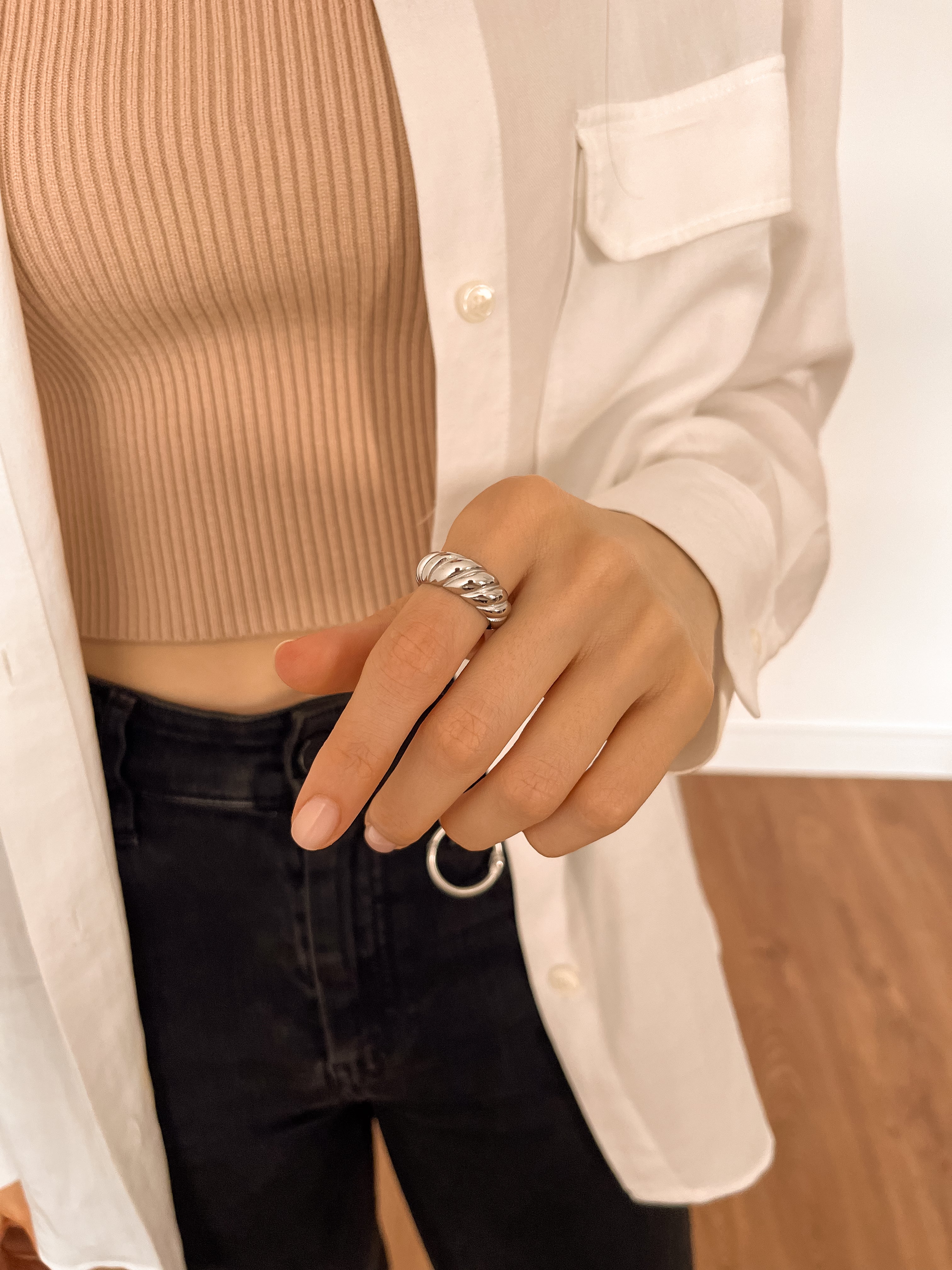 Anel Croissant - Prata