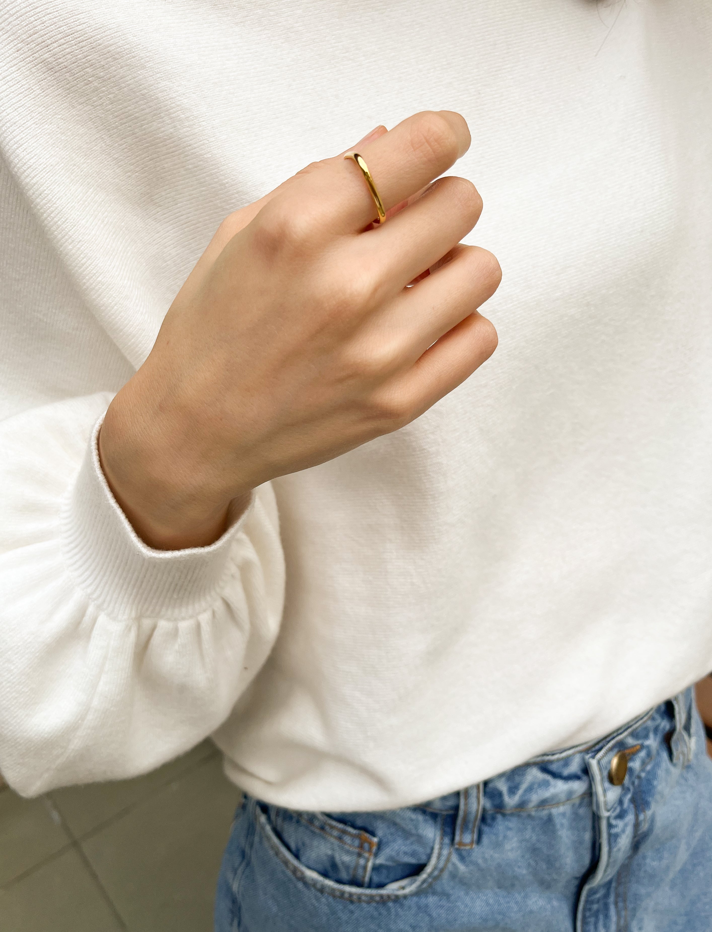 Anel Square - Dourado