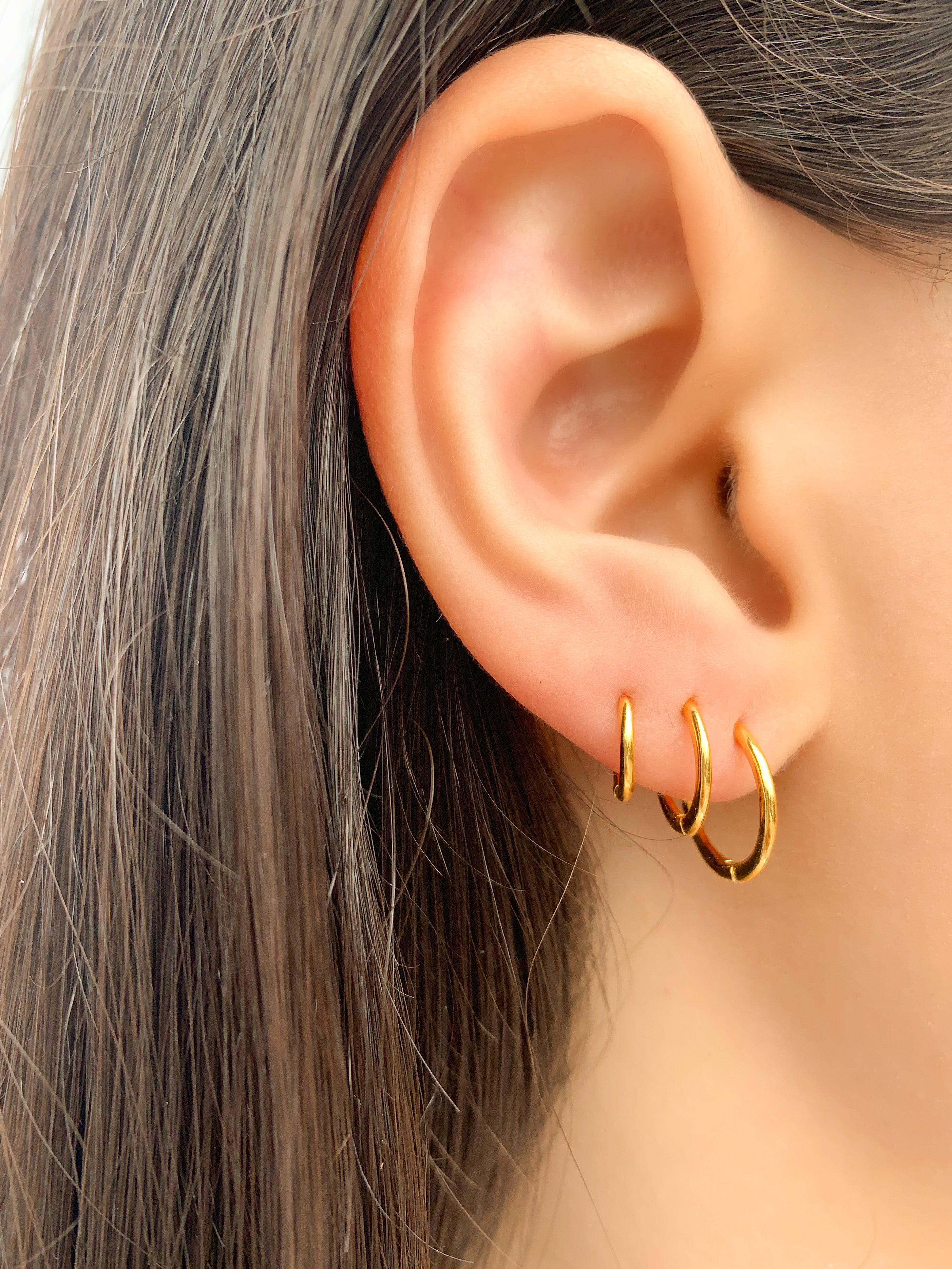 Argolinha Básica Click Fina - Dourada