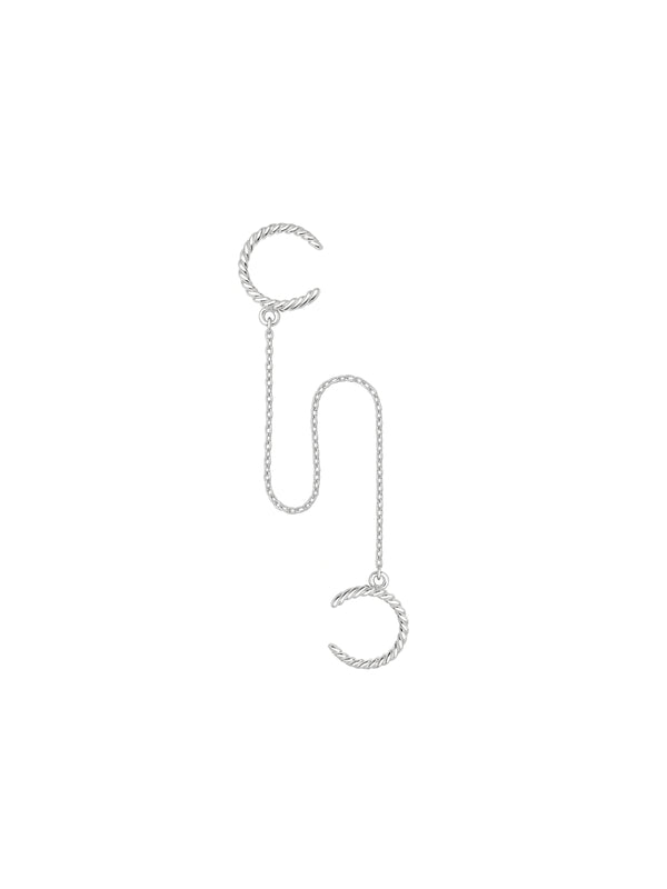 Piercing Torcido com Correntinha - Prata 925