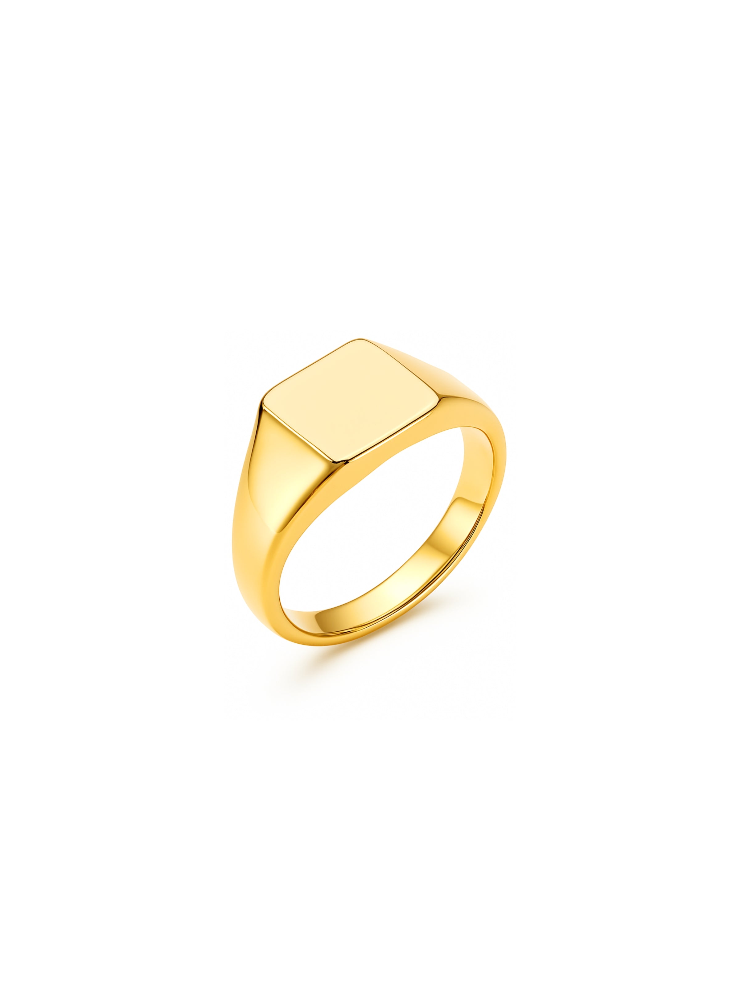 Anel Sinete Square - Dourado
