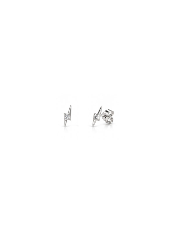 Brinco Raio com Pedrinha - Prata 925