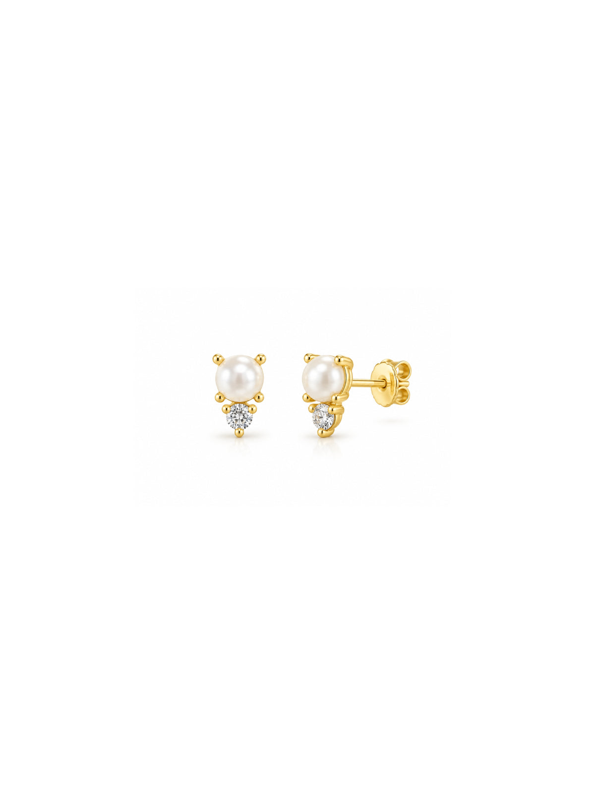 Brinco Pérola Cristal - Dourado