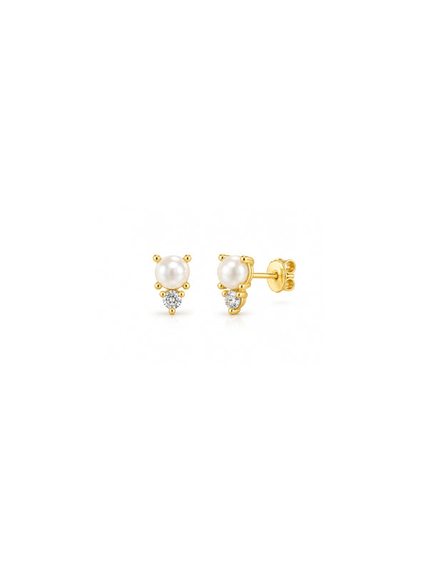 Brinco Pérola Cristal - Dourado