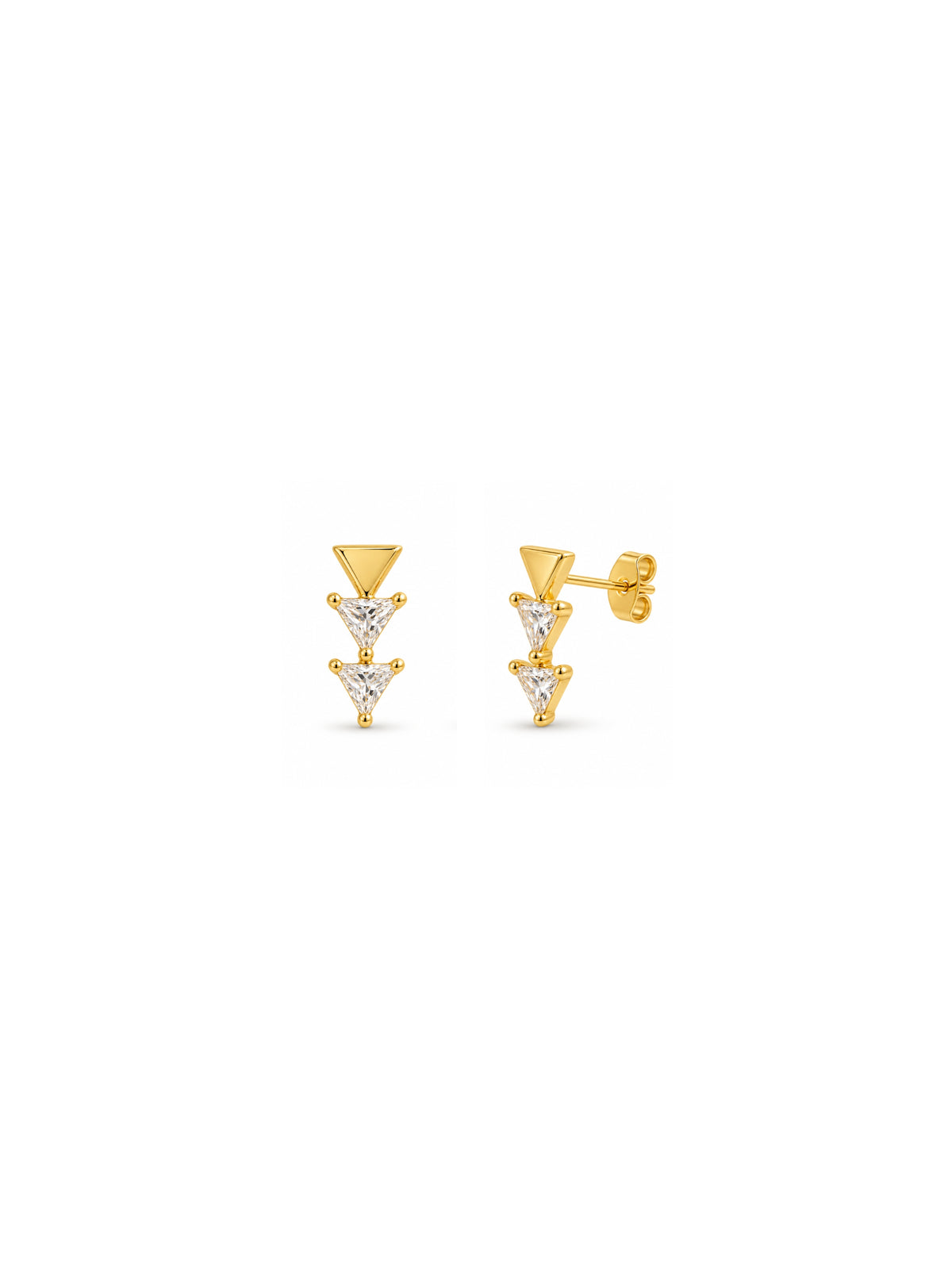 Brinco Seta Cristal - Dourado