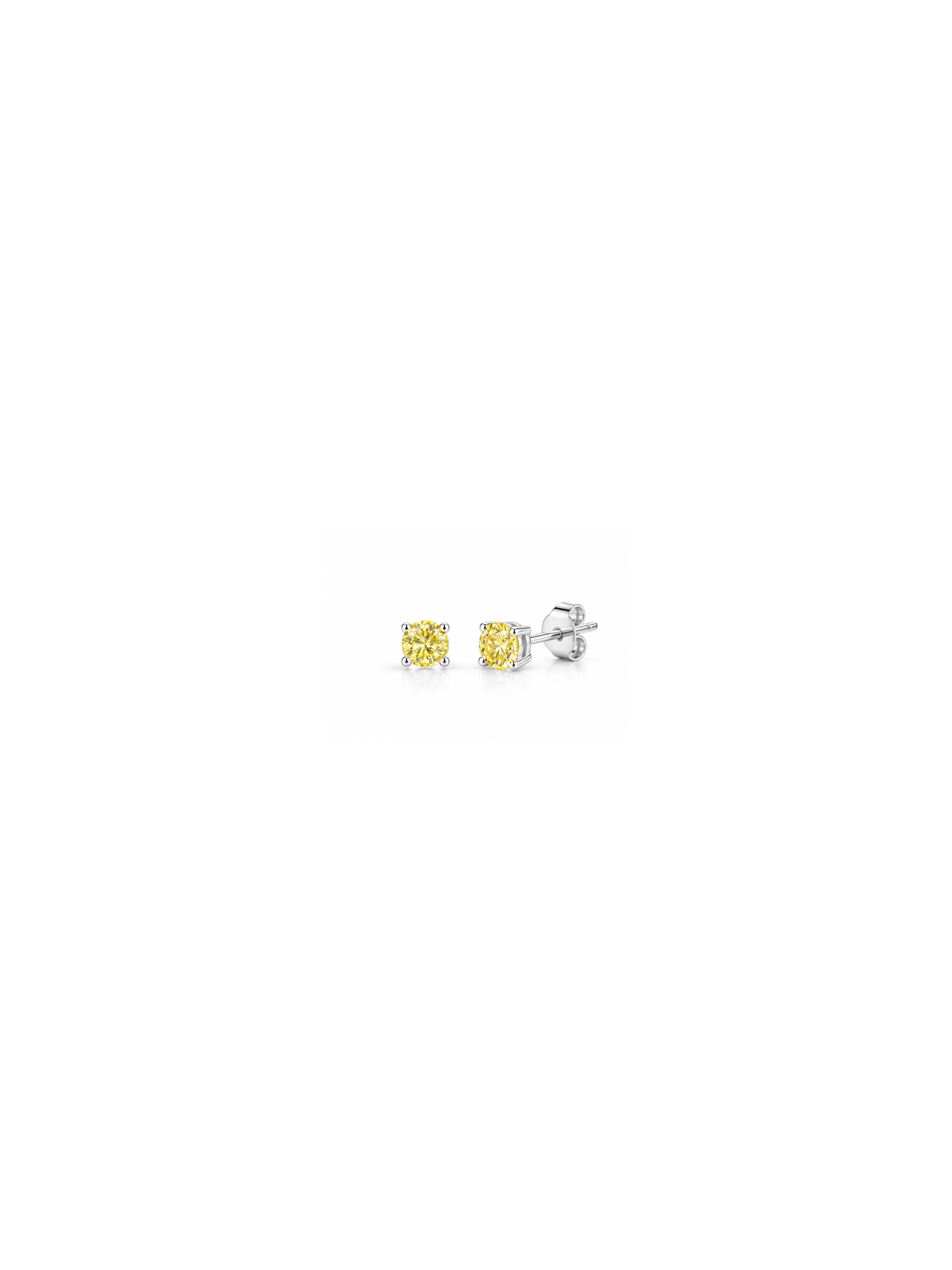 Brinco Ponto de Luz Amarelo - Prata 925