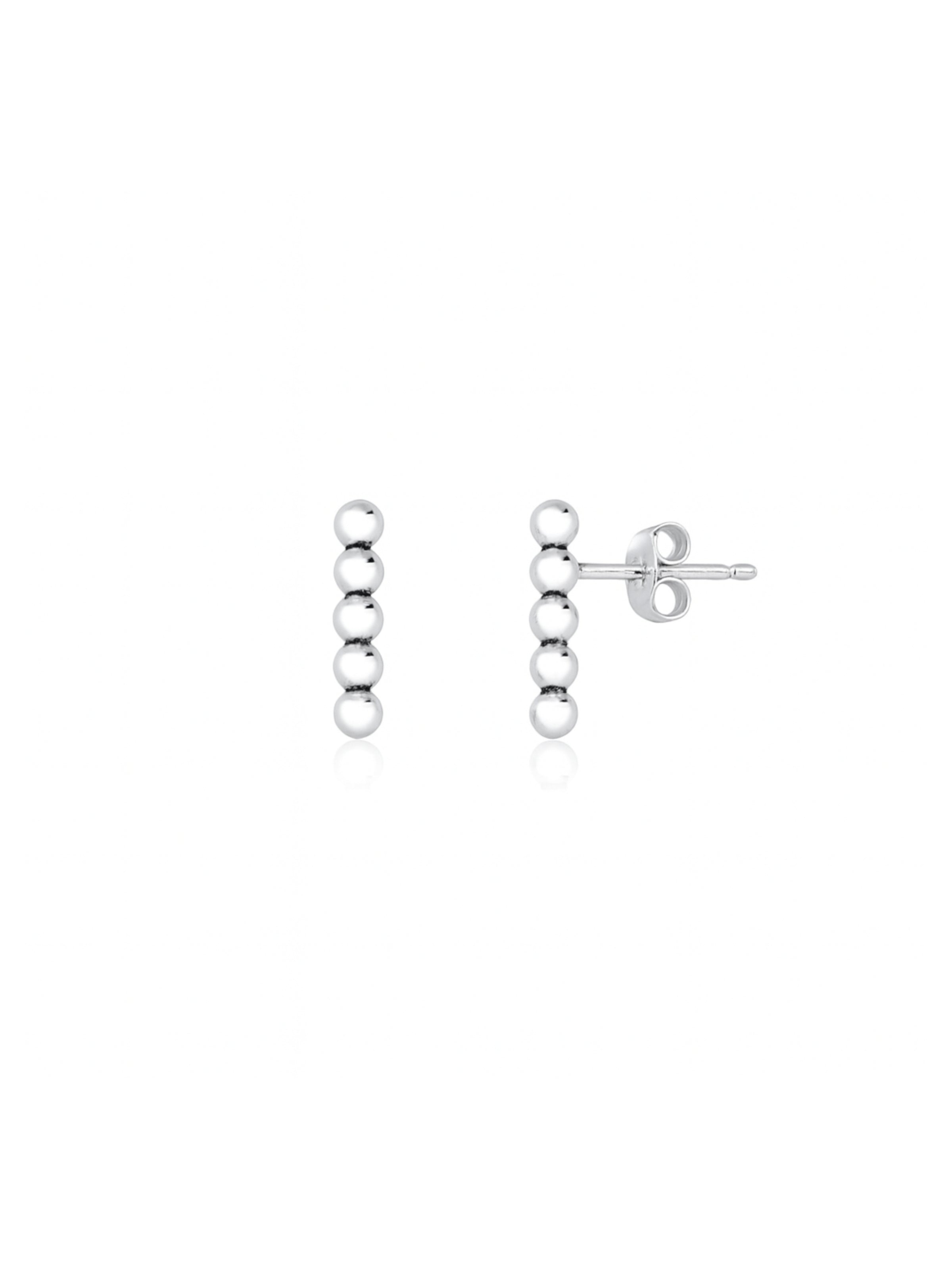 Brinco Palito com Bolinhas - Prata 925